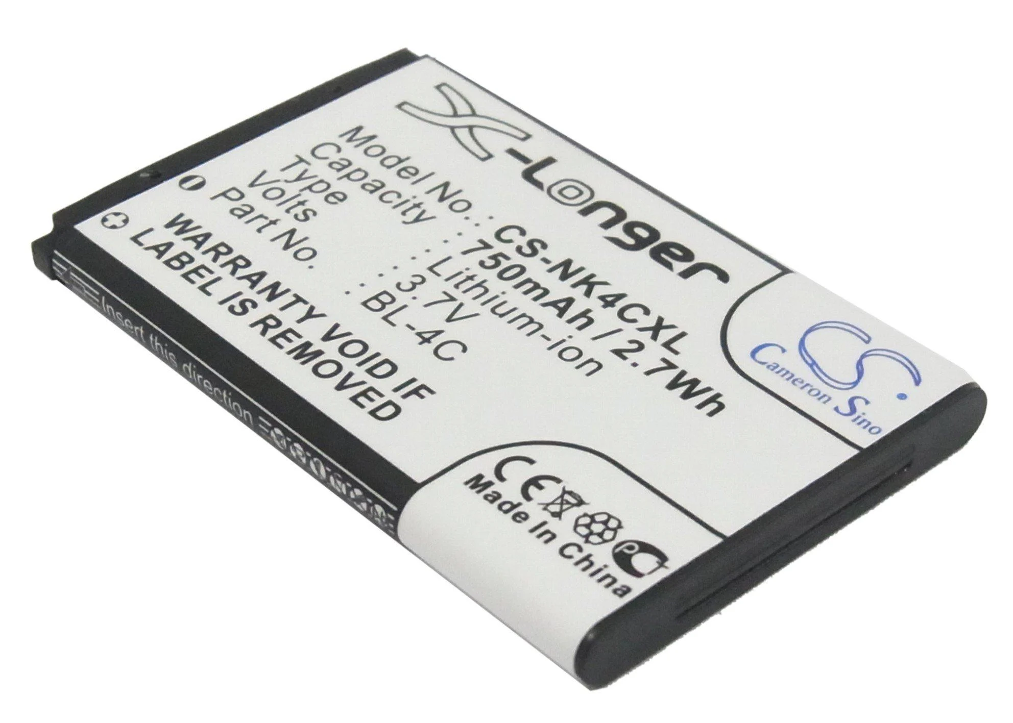 750mAh Replacement Battery for Manta TEL2405 TEL2408 MS1701 JB-4C (3.7V)