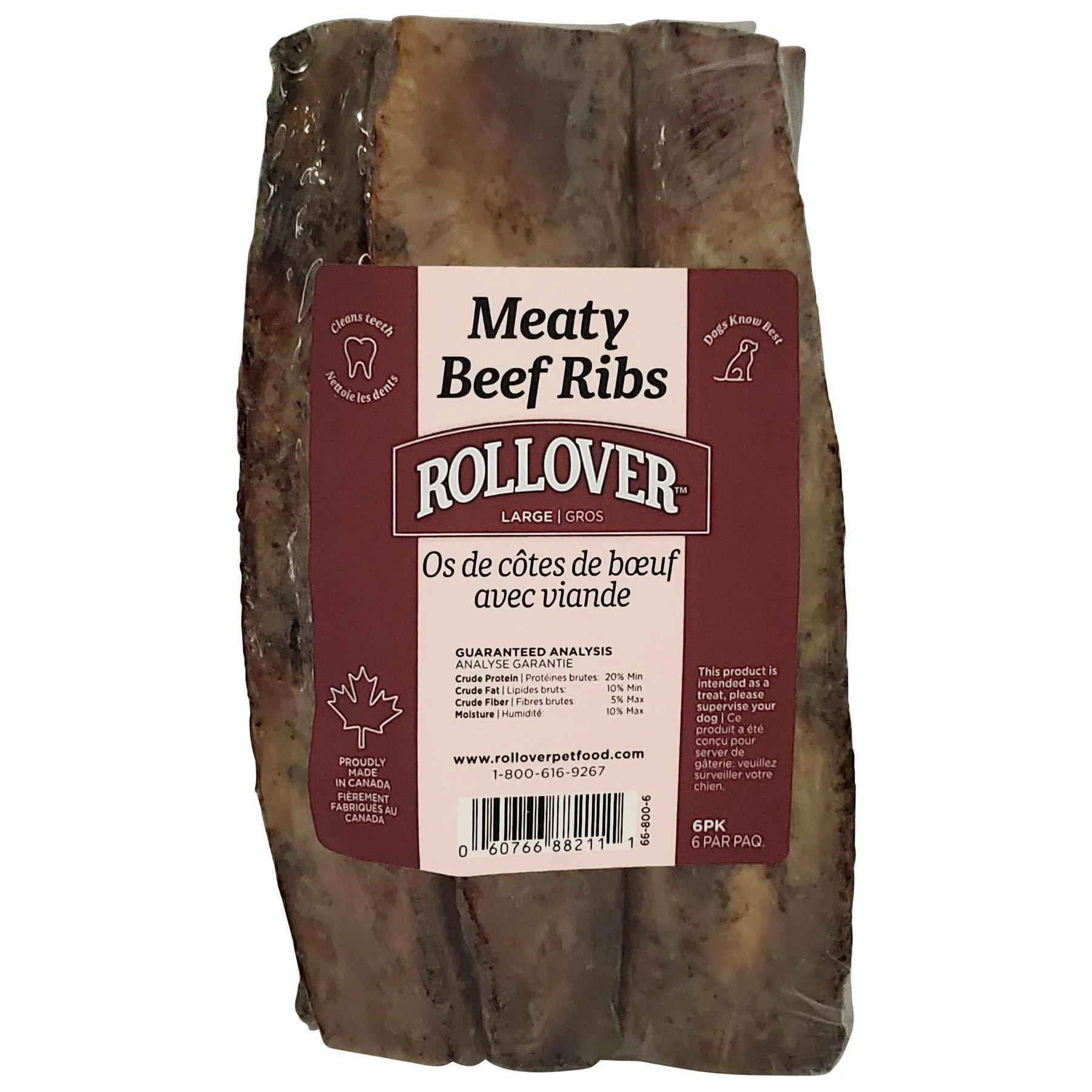 Rollover Large Meaty Beef Ribs - 6pk 1 count (Pack of 6)