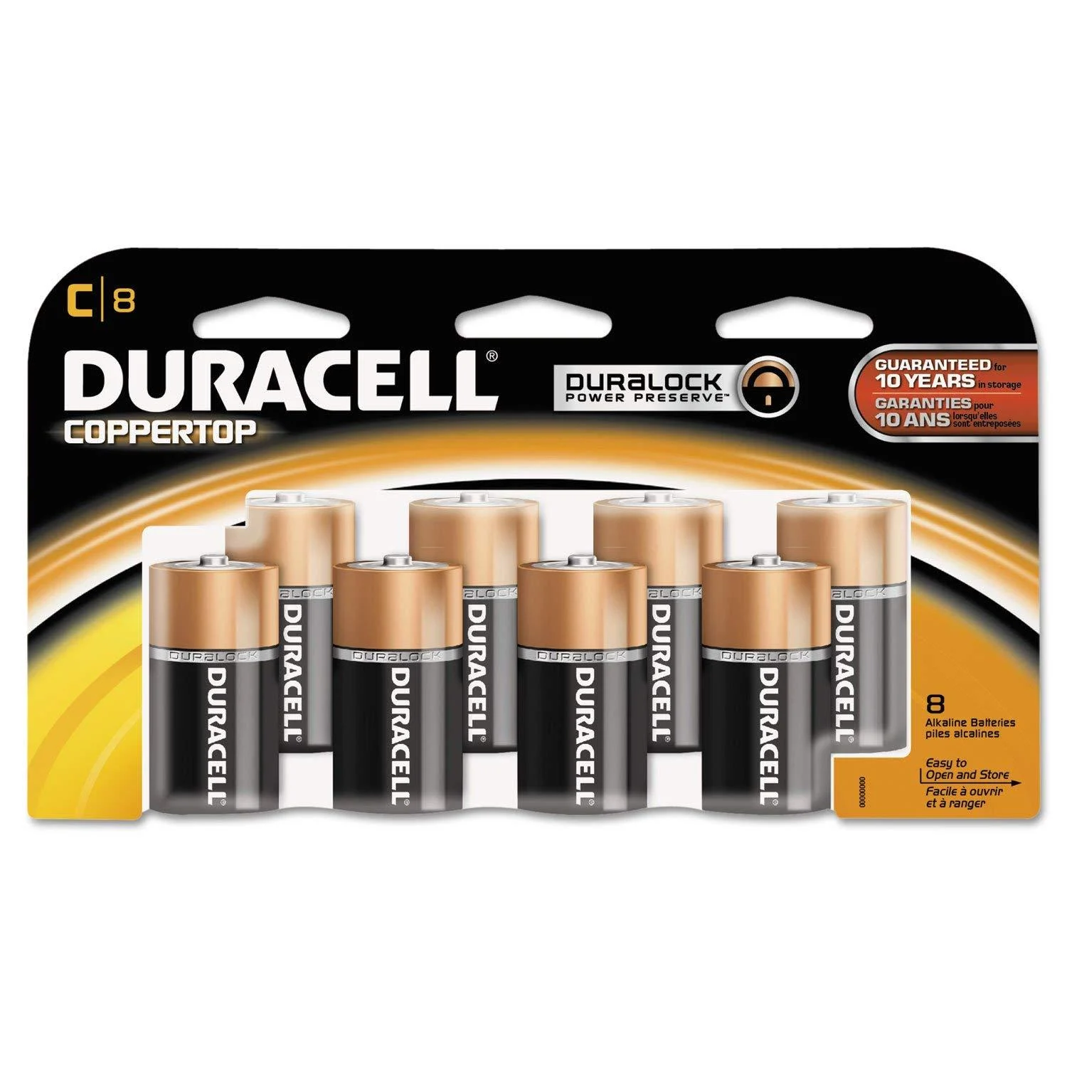 Duracell MN14RT8Z CopperTop Alkaline Batteries C 8/PK