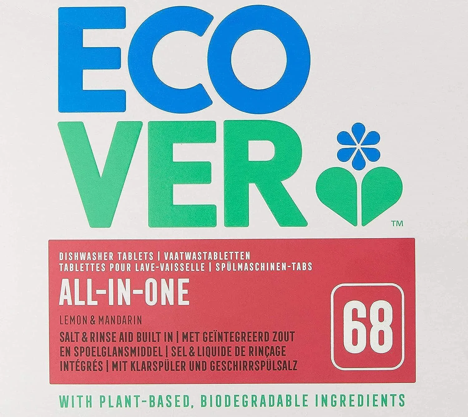 Ecover All in One Dishwasher Tablets 68 Tablets white