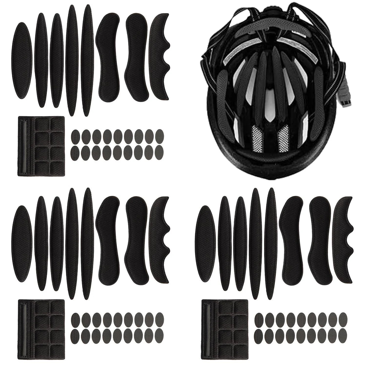 YXHZVON Bicycle Helmet Pad Universal Bicycle Foam Replacement Pad Sponge Velcro Helmet Pad for Bicycle Motorcycle Children Black