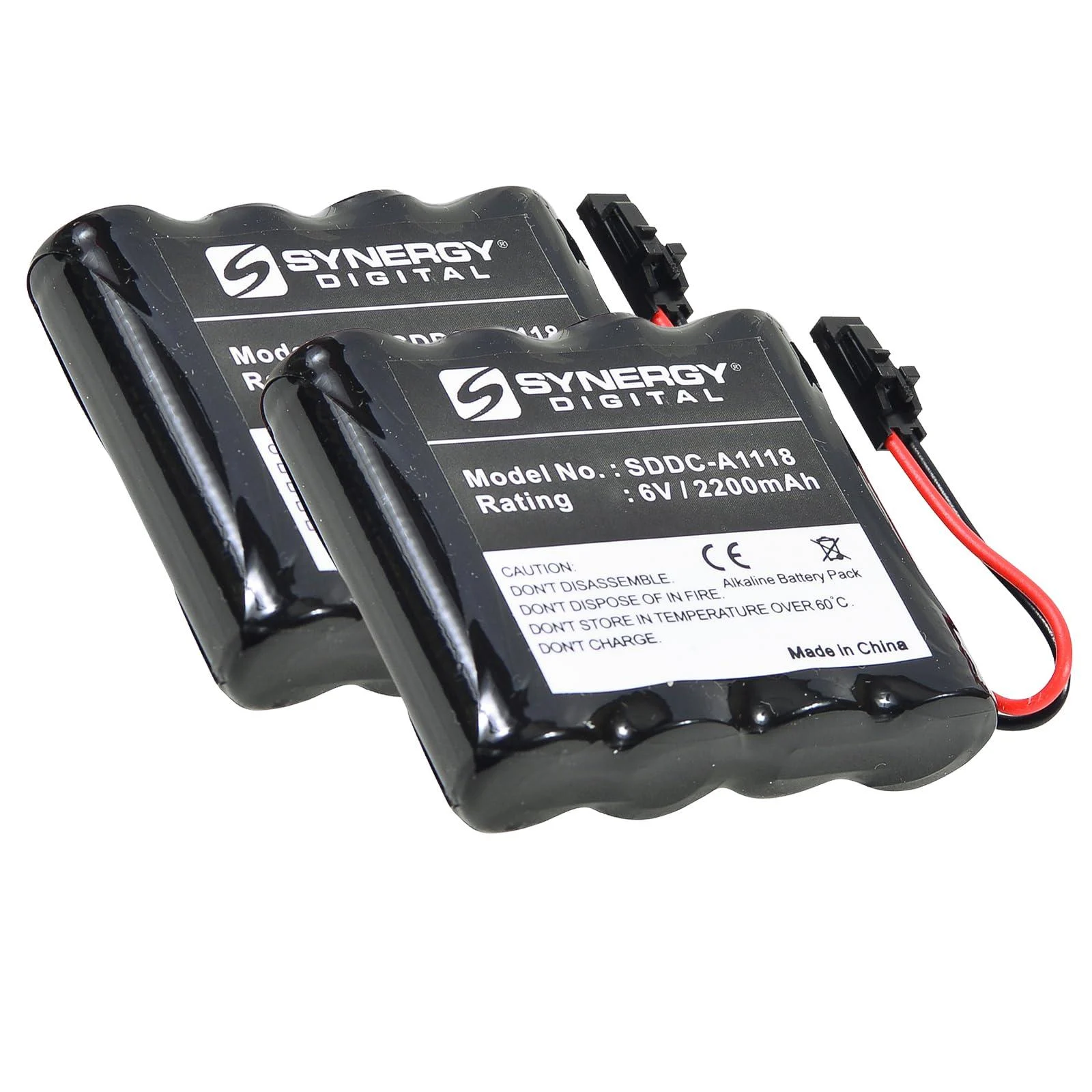 Synergy Digital Door Lock Batteries Compatible with Best Access Systems VPD-BB Door Lock Batteries (Alkaline 6V 2200 mAh) Set of 2 2-Pack