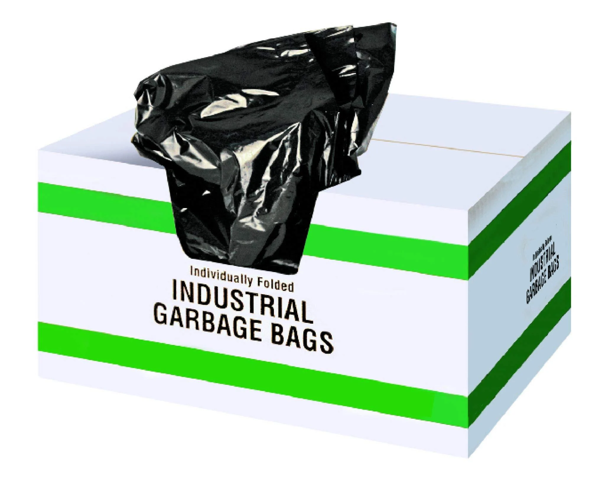 Industrial Garbage Bags - Strong Black - 35 x 50 (200 Count Per Case) Folded Individually- KS3550SB