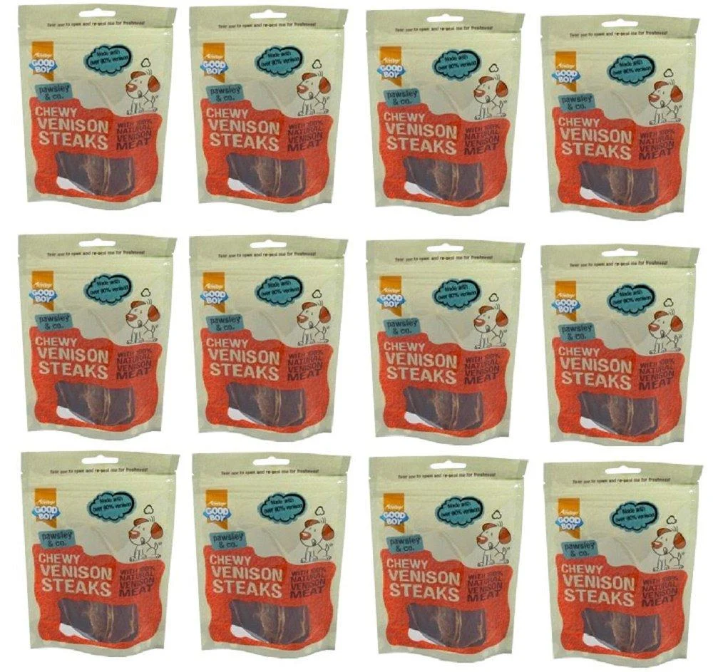 Good Boy Pawsley & Co Chewy Venison Steaks 80g (12 Pack) - GoodBoy