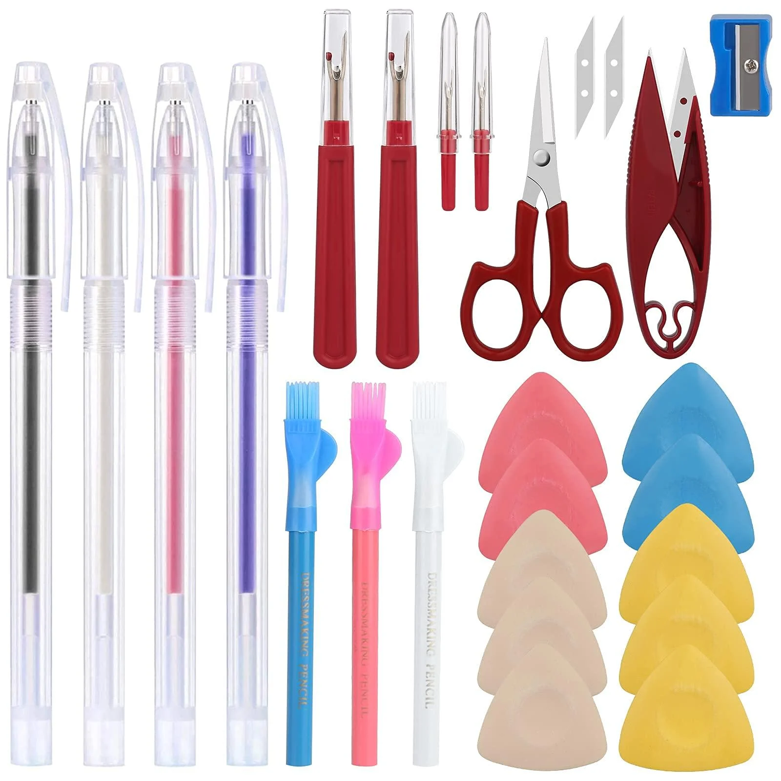 Sewing Seam Ripper Tool Stitch Remover and Thread Cutter+Tailors Chalk Sewing Fabric Markers and Tracing Tools - CampTek