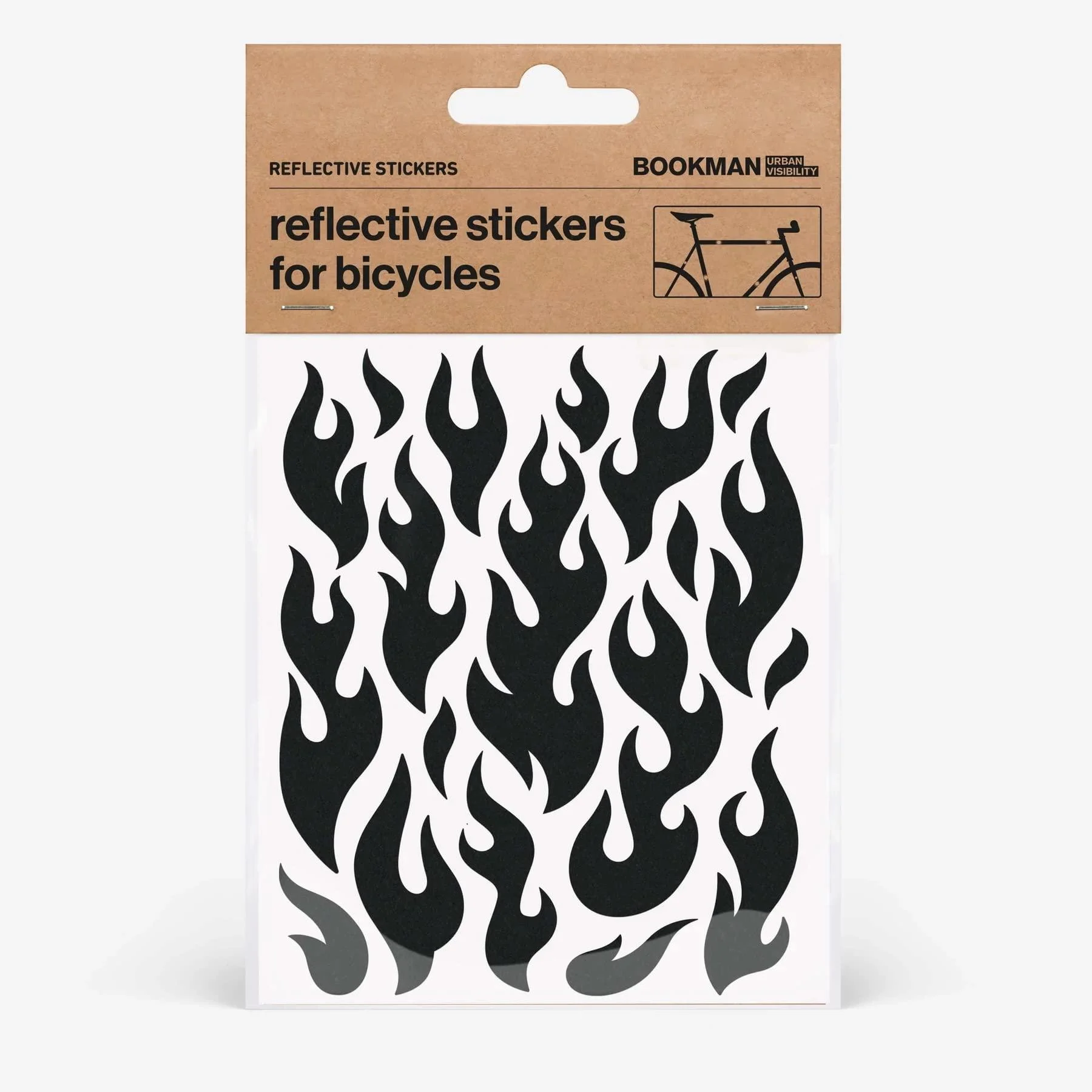 Bookman Urban Visibility Reflective Stickers Flames Black