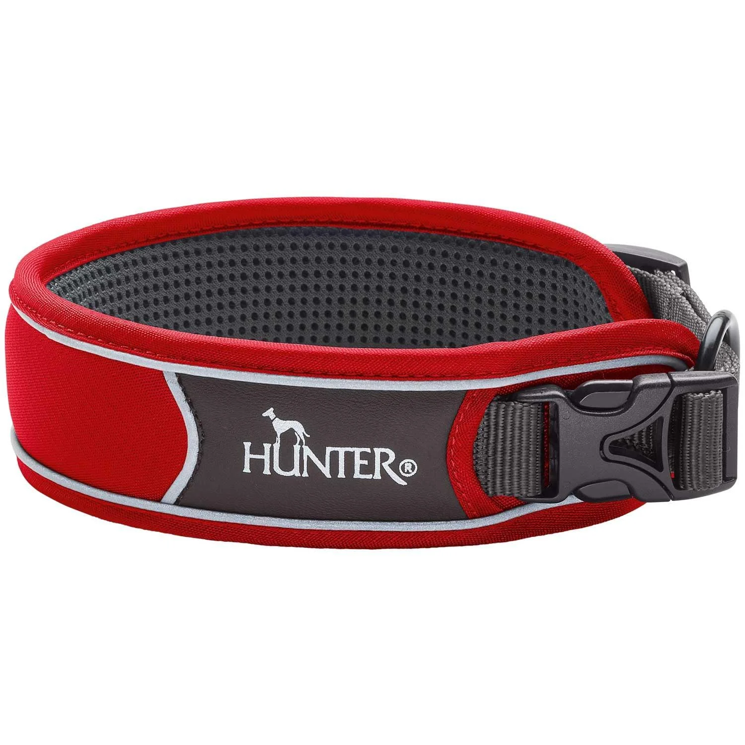 HUNTER DIVO Hundehalsung Nylon M rot/grau rot M