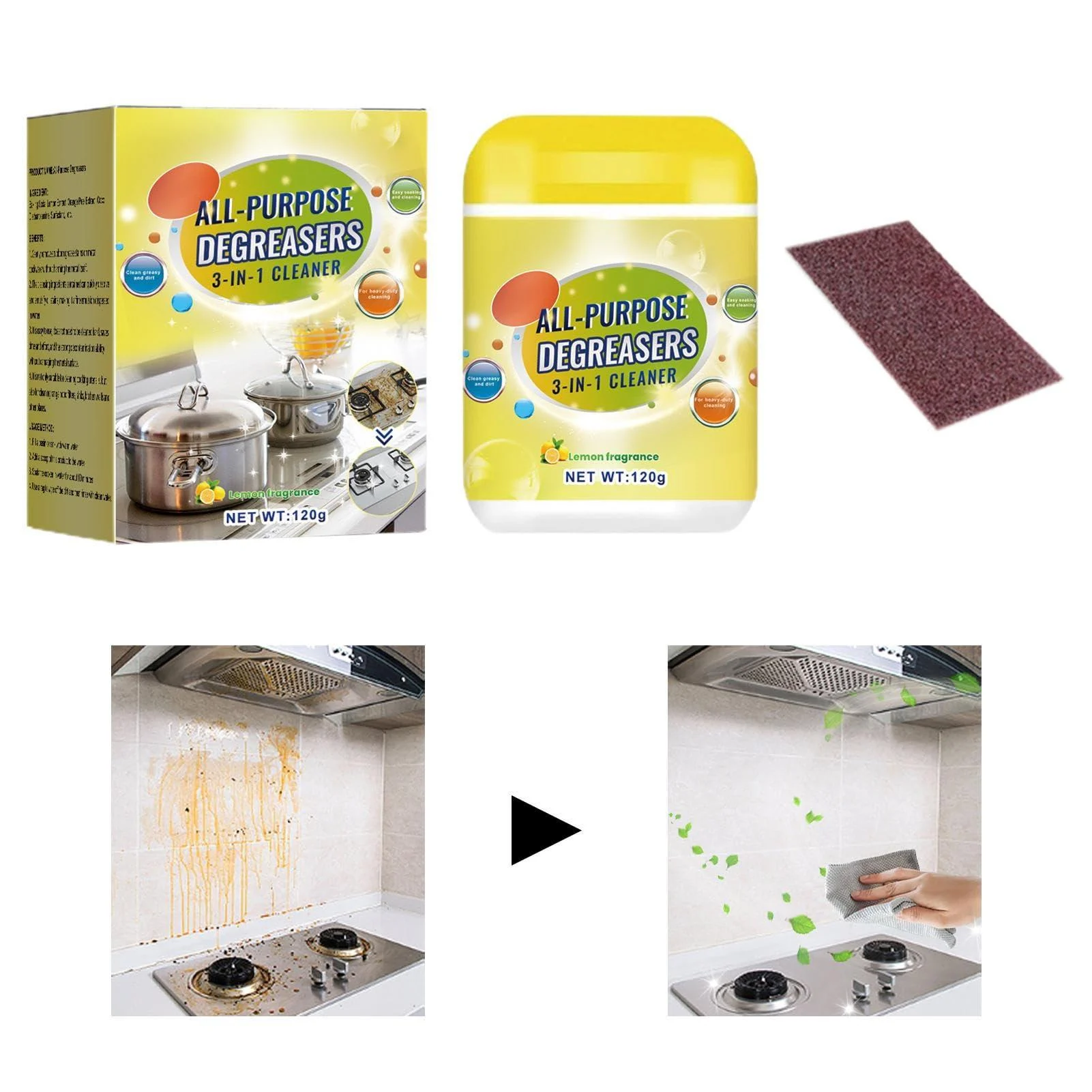Protective Kitchen Cleaner | Foam Cleaner Powder for Kitchen - Multifunctional Kitchen Instant Cleaning Powder for Pan and Baking Paper Cleaning Lvtfco