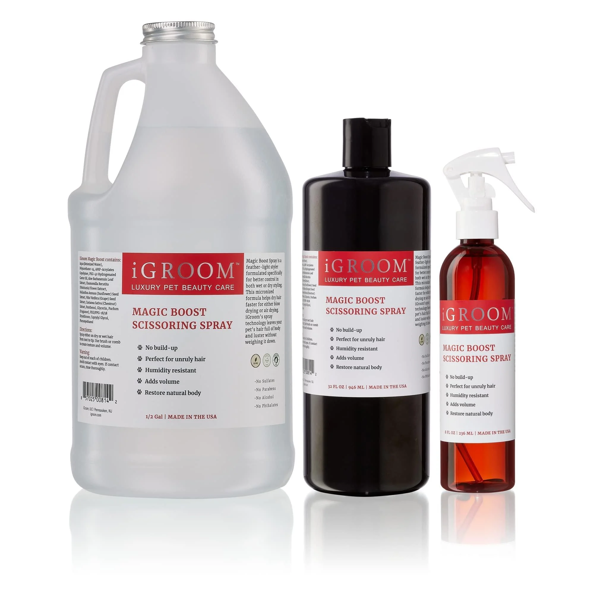 iGroom Magic Boost Dog Scissoring Spray, Luxury Pet Beauty Care, Adds Volume, Restores Natural Body, Made in USA 8 Ounce