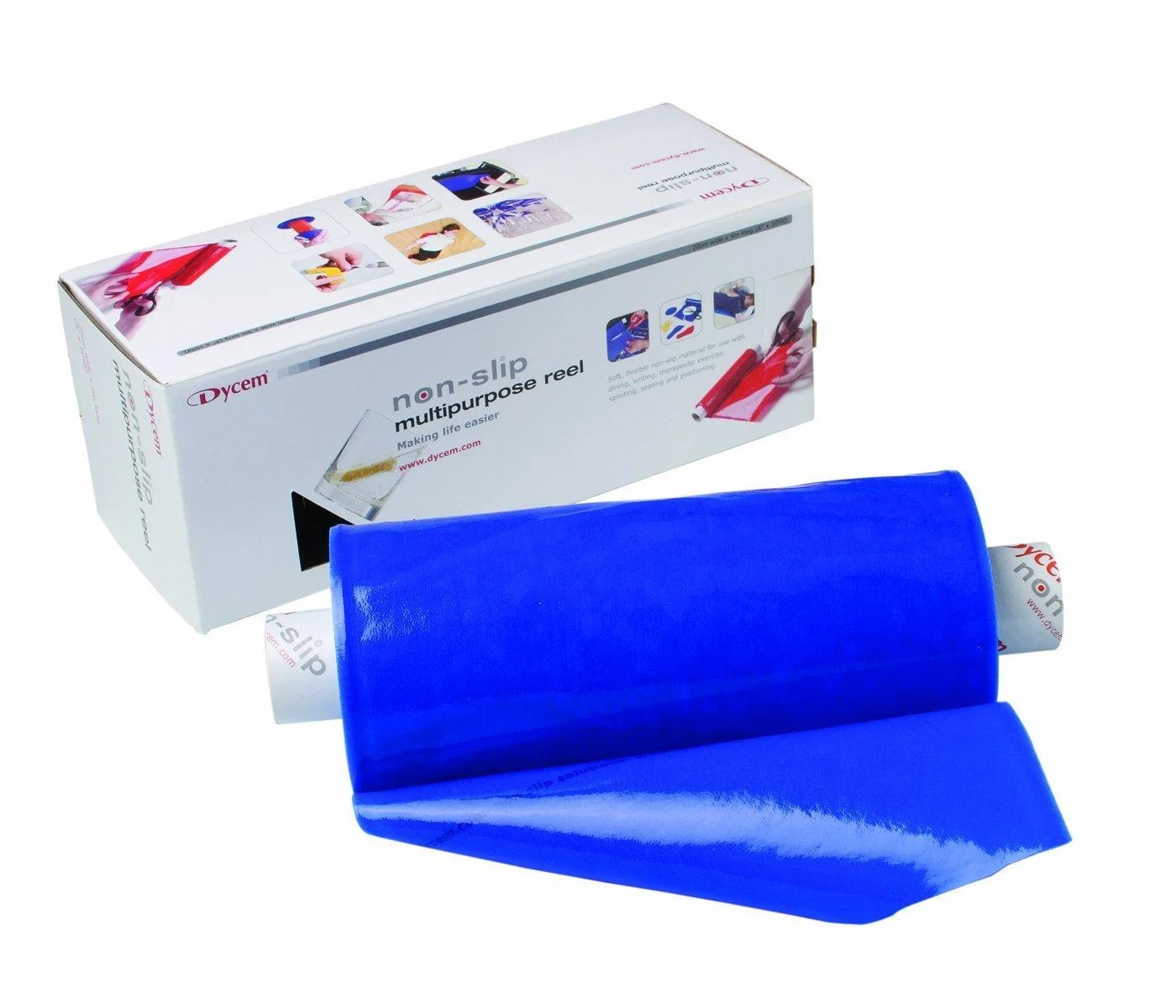Dycem non-slip material, roll, 8"x6-1/2 foot, blue