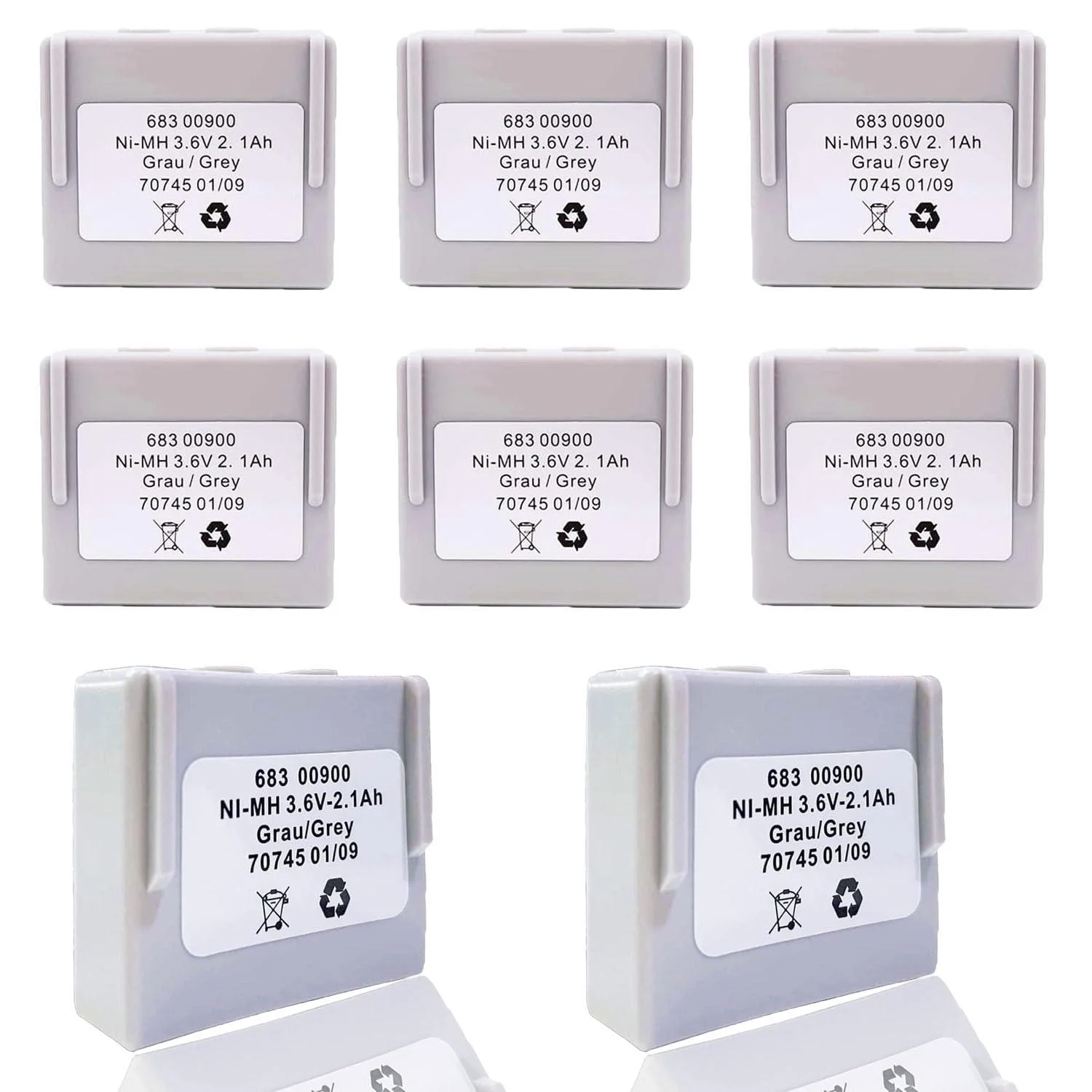 8-Pack / 3.6V 68300900 Battery for HETRONIC Remote Control 2100mAh Rechargeable Ni Mh Battery
