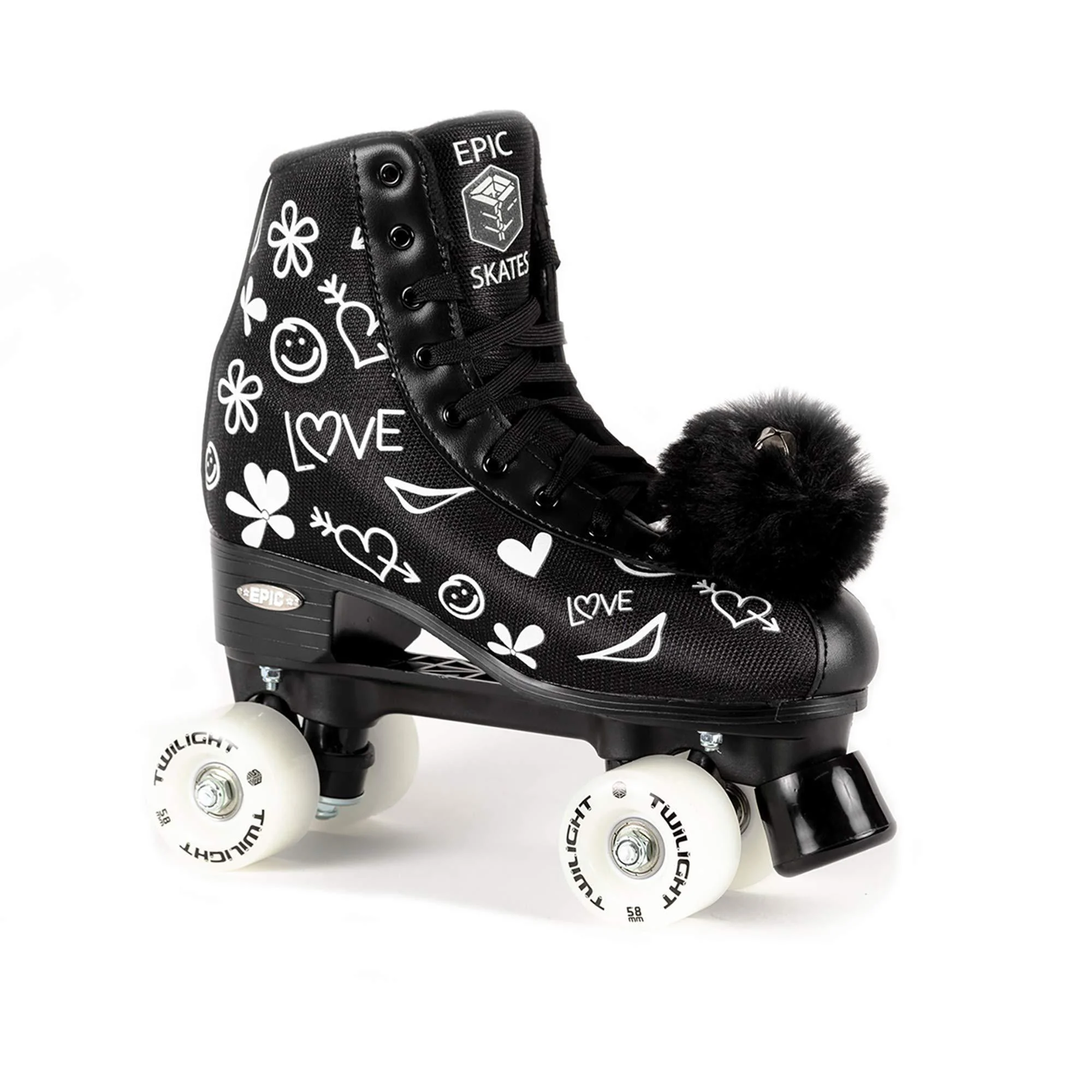 Epic Skates Epic Skates Luv Quad Roller Skates Black/White US Ladies 8