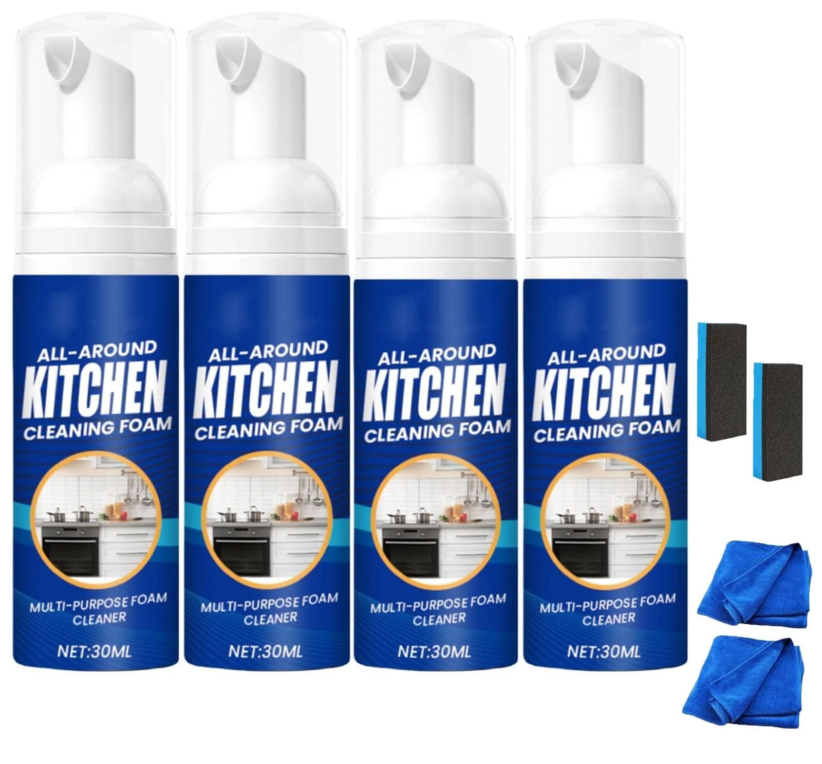 2024 New Kitchen Foam Cleaner Japanese Multi-Purpose Cleaner Spray Multi-Purpose Cleaner Kitchen Cleaning Foam (4pcs)