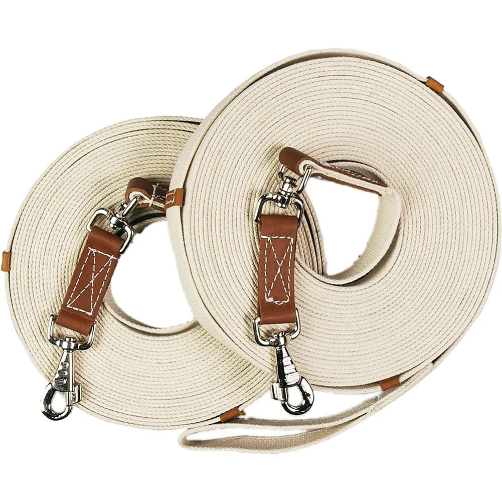 English Riding Supply Centaur Poly-Cotton Web 45ft Equestrian Natural Long Lines