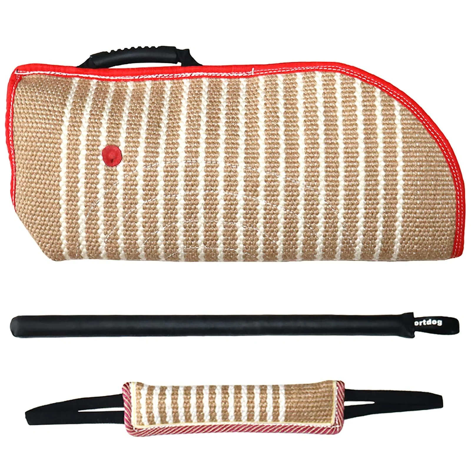 Dog Bite Training Set - Dog Bite Sleeve Dog Bite Pillow Tug Toy Dog Training Stick - Professional Training Equipment for Training Biting Interactive Fetch K9 Puppy (Transverse Stripe) Striped
