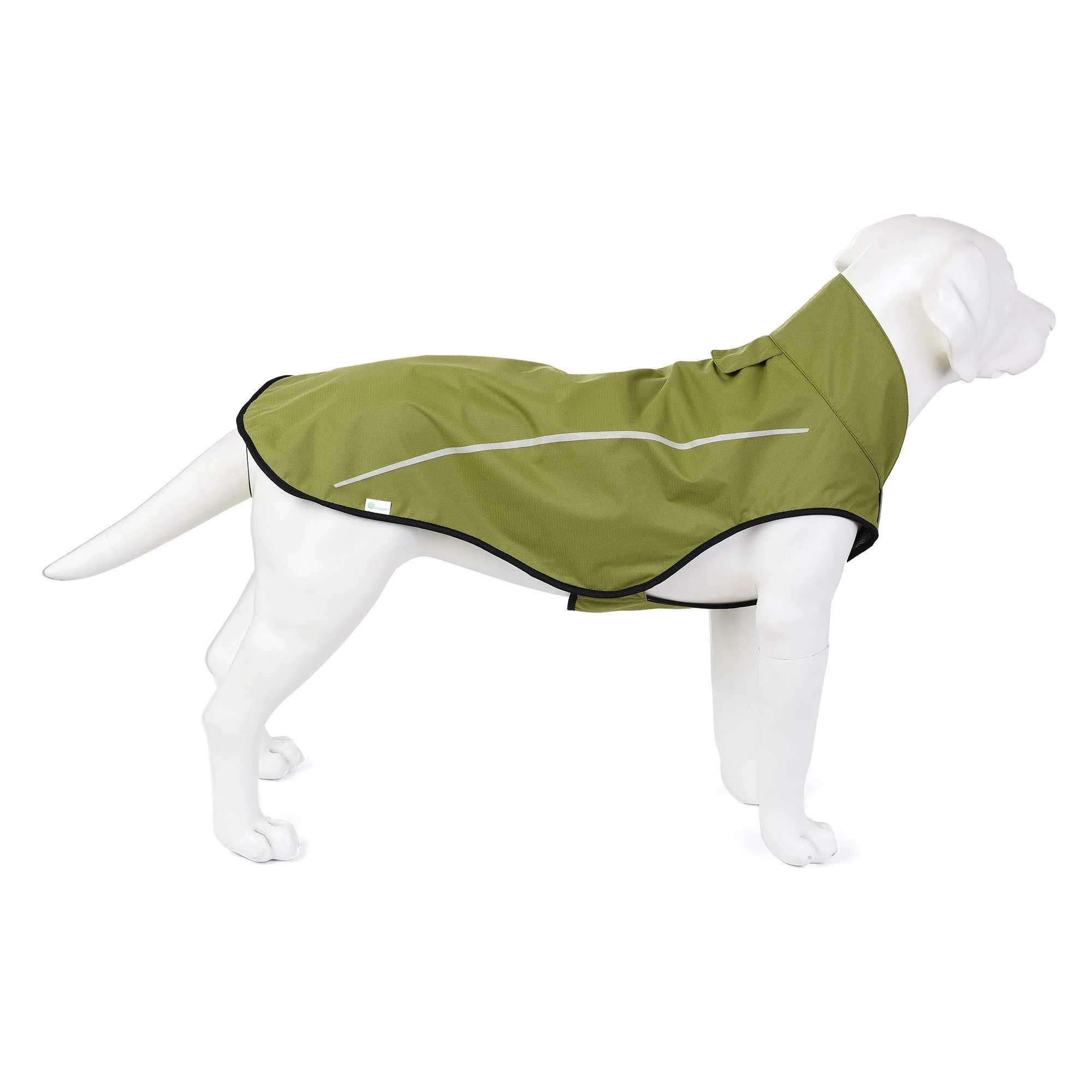 Mile High Life Hundersmantel adjustable waterproof pet clothing light rain jacket with reflective strip Easy entry -level closure (S lime yellow) Small lime yellow