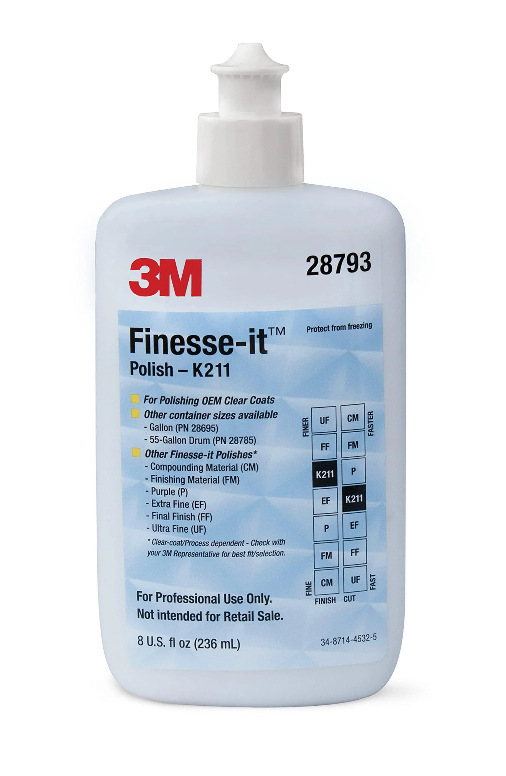 3M 28793 Finesse-It K211 Polish 8 oz White