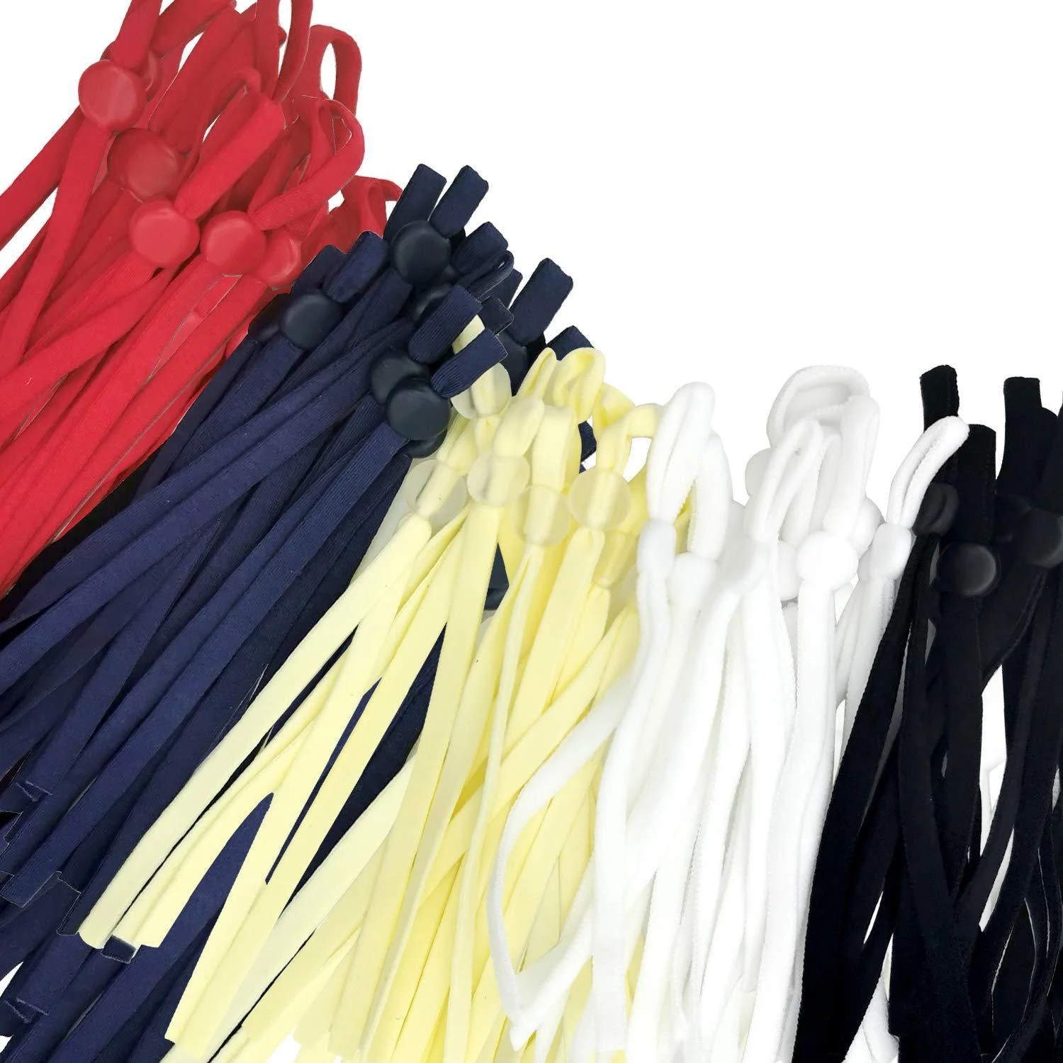 50 PCS Elastic String for Masks, Sewing Elastic Cord Band Rope with Adjustable Buckle for Sewing Crafts DIY Masks (Multi-Colour)