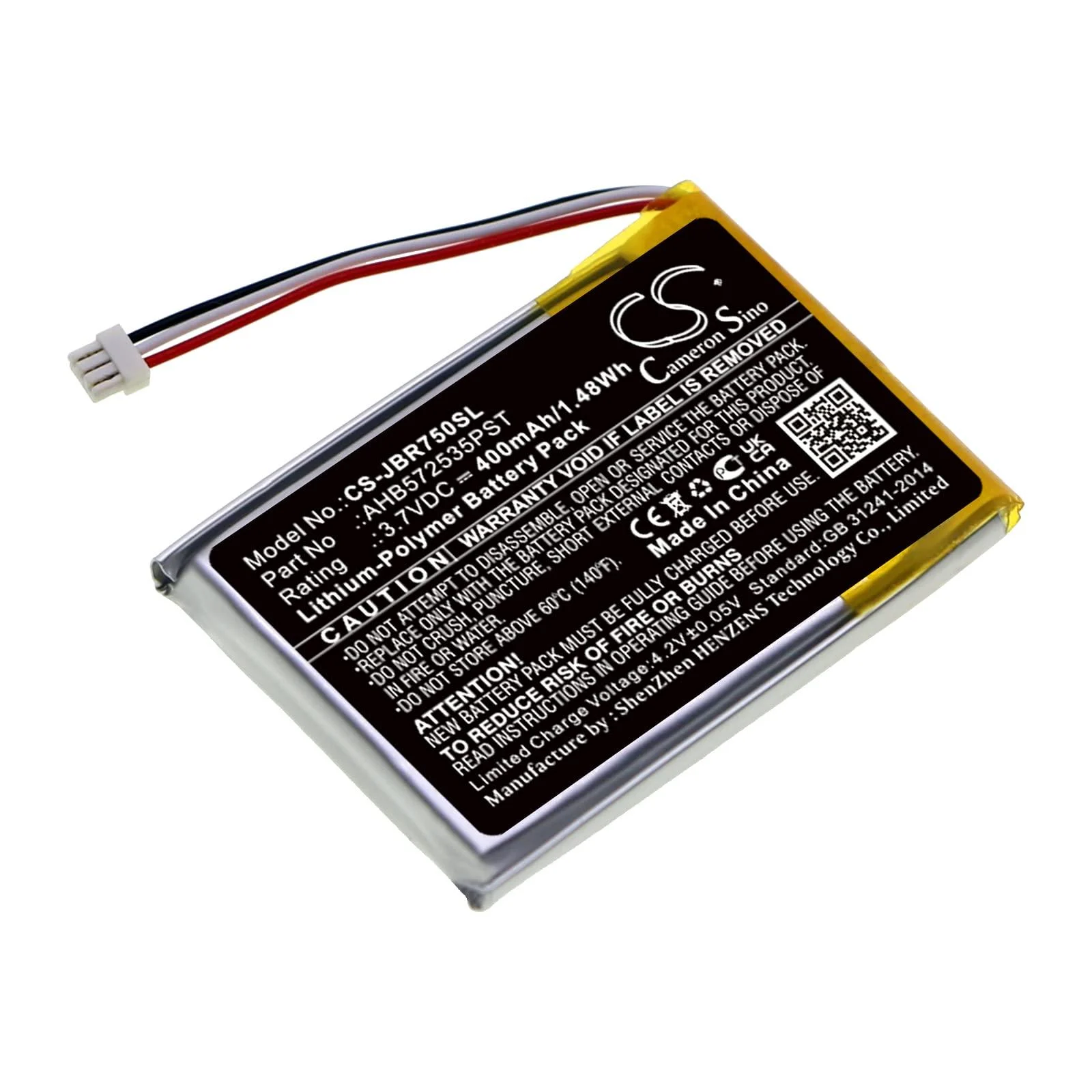 Replacement Battery for Evolve 75 AHB572535PST battery 400mAh - Evrongx
