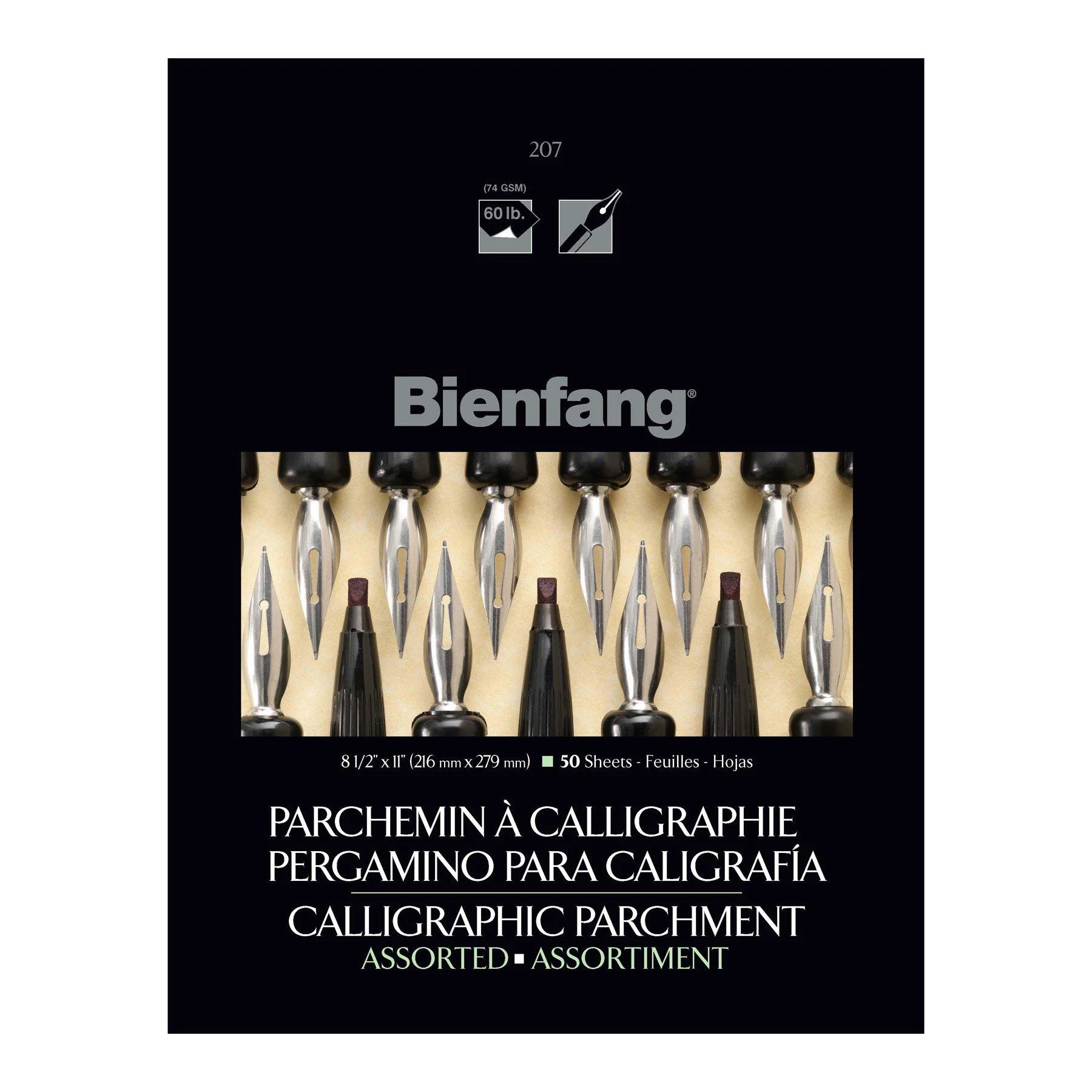 Bienfang Calligraphy Parchment Pad 8-1/2 X 11 in Assorted Colors 50 Sheets