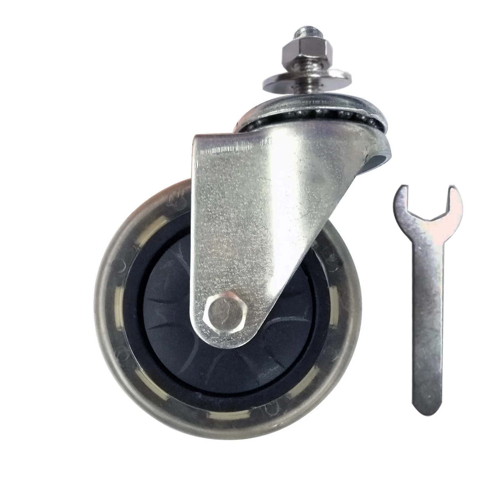 4'' Quiet Rubber Wheel Replacement for Hoverboard Seat Attachment (Single Bolt Type) (4'') - ApexOne