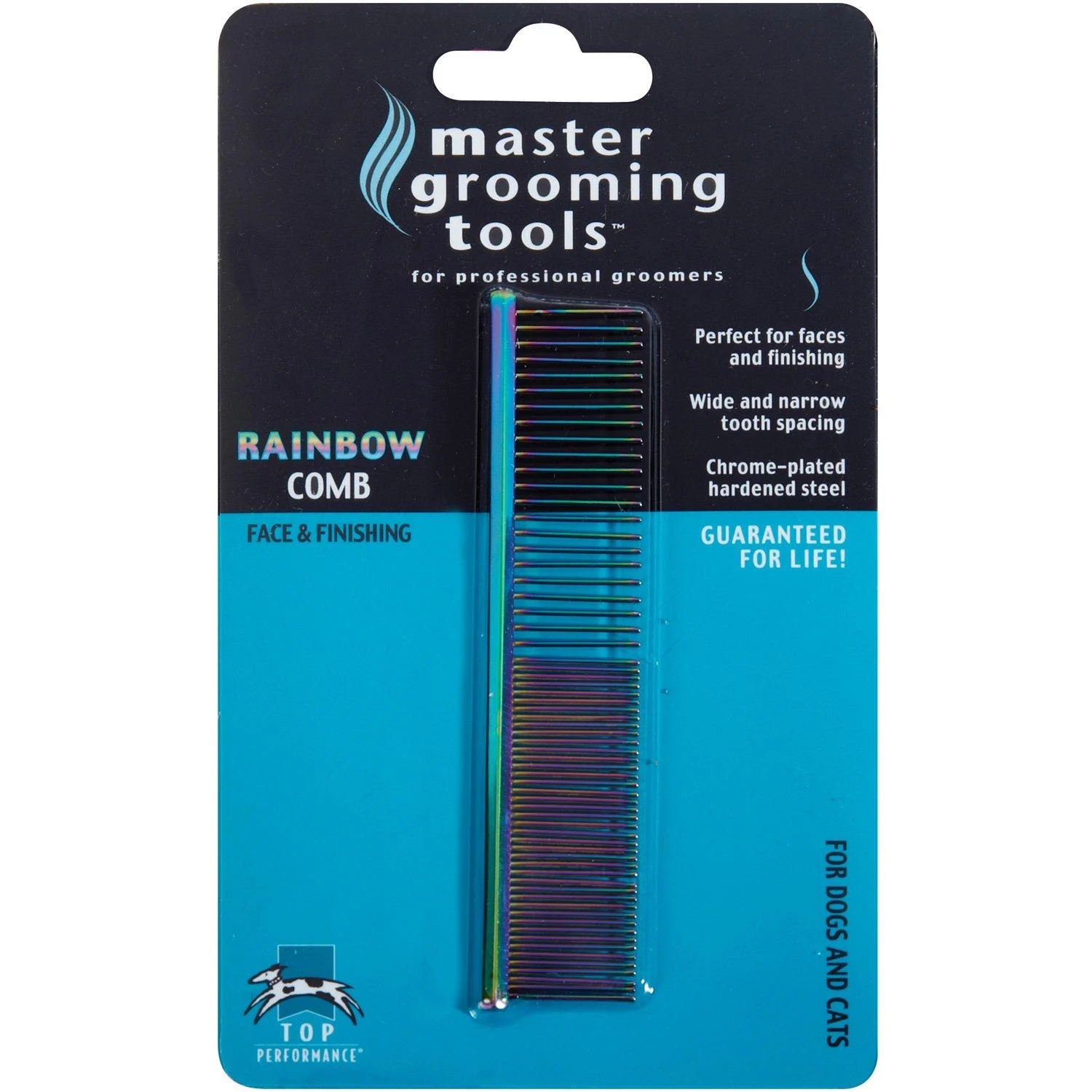 Master Grooming Tools Steel Pet Rainbow Greyhound Comb, Fine and Coarse, 7-1/2-Inch Fine/Coarse
