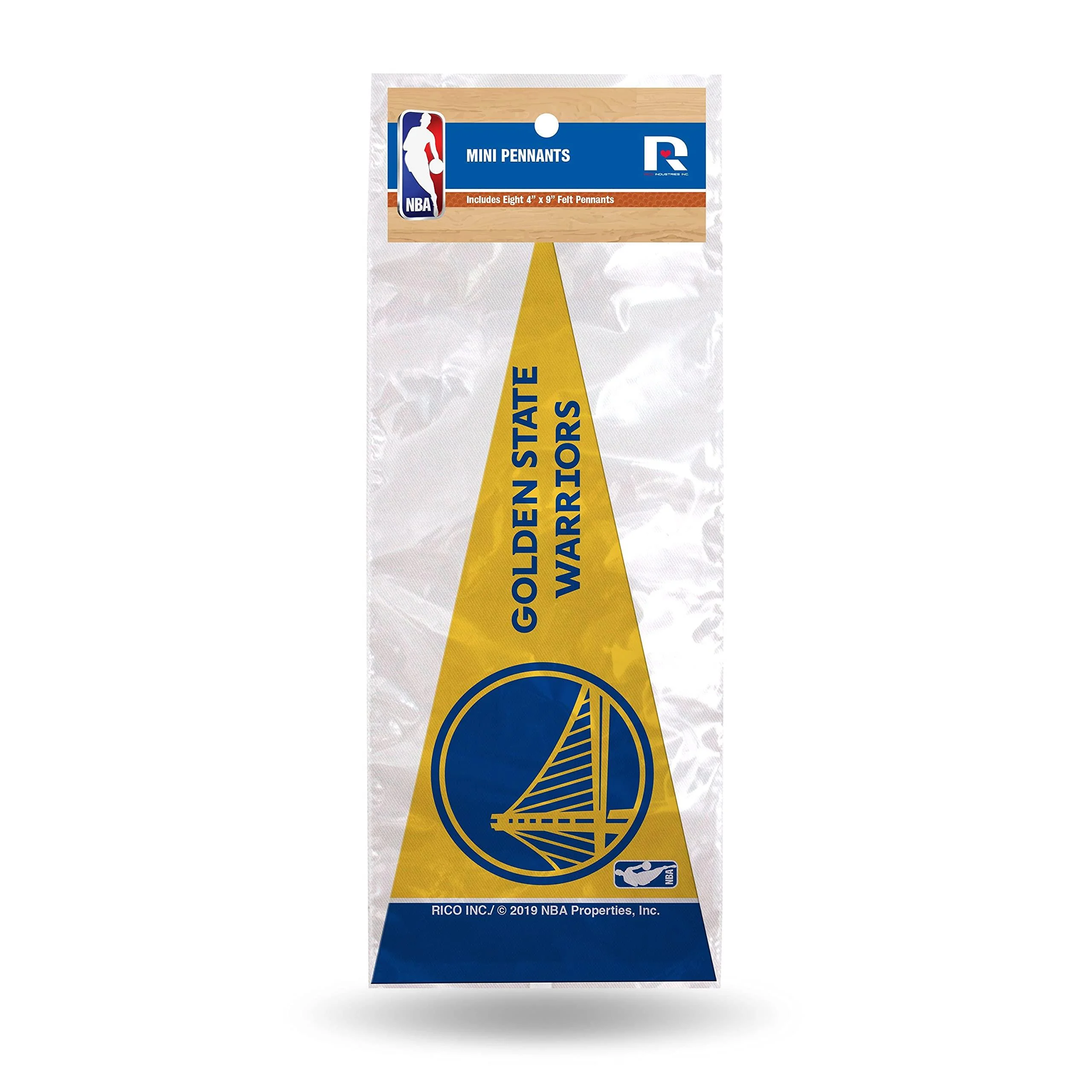Rico Industries NBA Mini Pennant Set 4" x 9" Felt Mini Pennant Set (Includes 8) Golden State Warriors