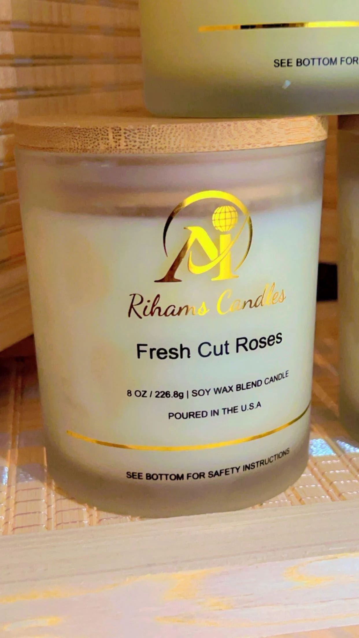 Rihams Candles Fresh Cut Rose Scented Candle - Generic
