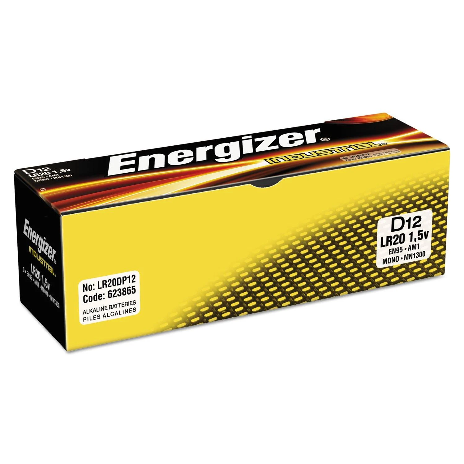 Energizer EN95 Industrial Alkaline Battery "D" Size 12/BX