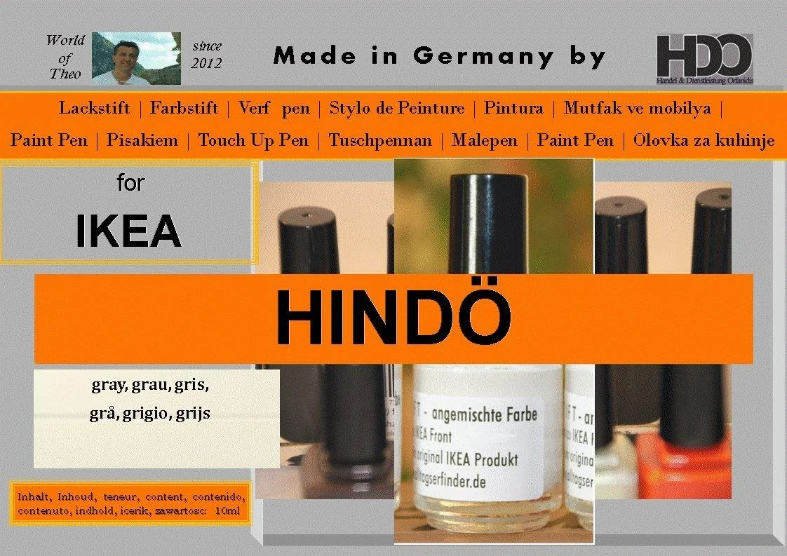 Touch Up Paint for IKEA Hind grey gray gris - Q-Pen HDO