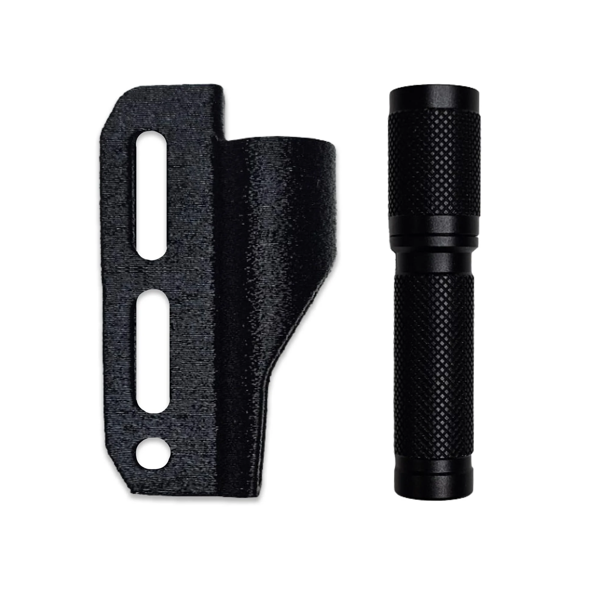 Holster4 Universal lamp holder including K4 EDC Lamp for Kydexscheile Strobe Effect Survival Outdoor Bushcraft Designed by Reini Rossmann Schwarz