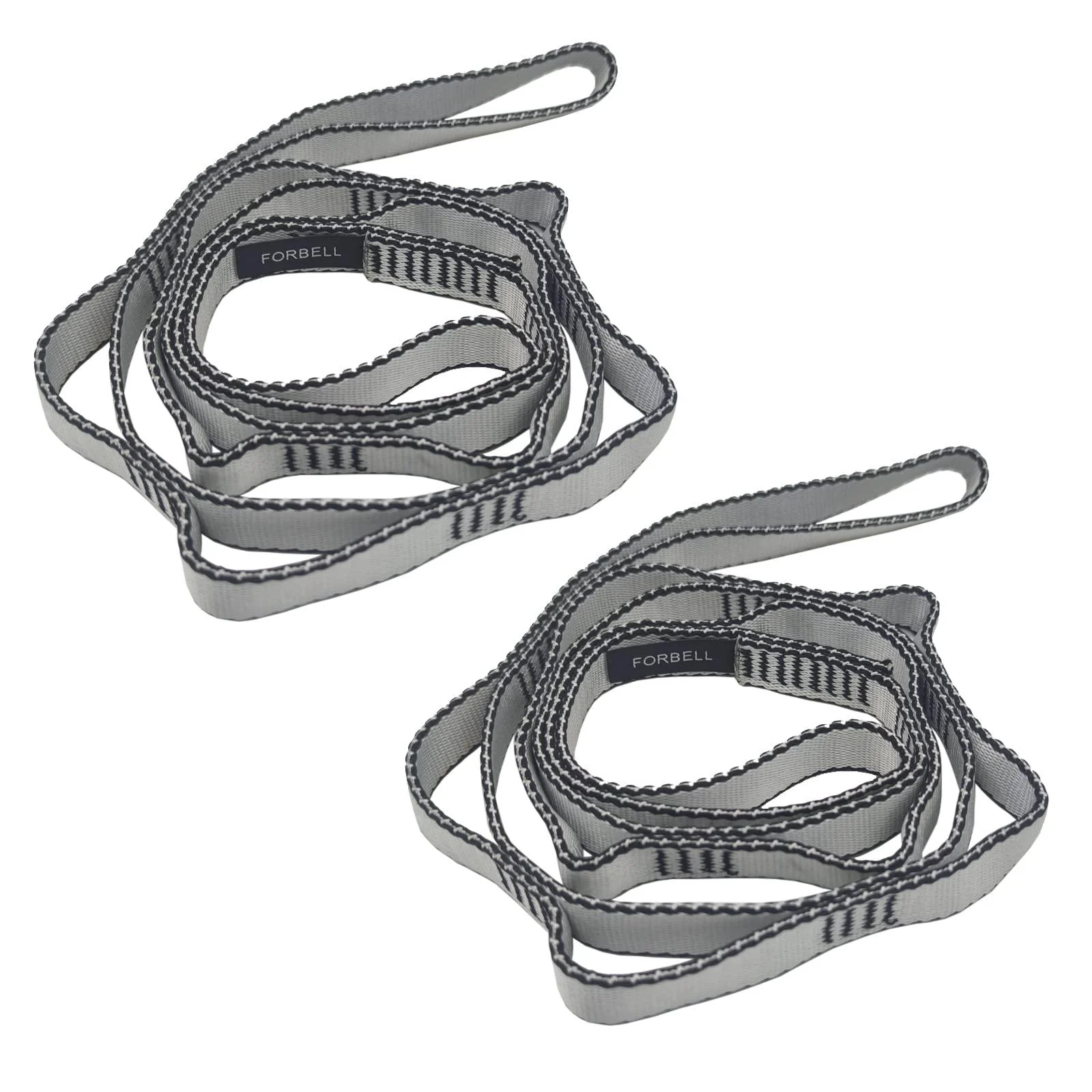 FORBELL 2pcs Daisy Chain Adjustable Nylon Climbing Straps Yoga Extension Straps Silver-Gray