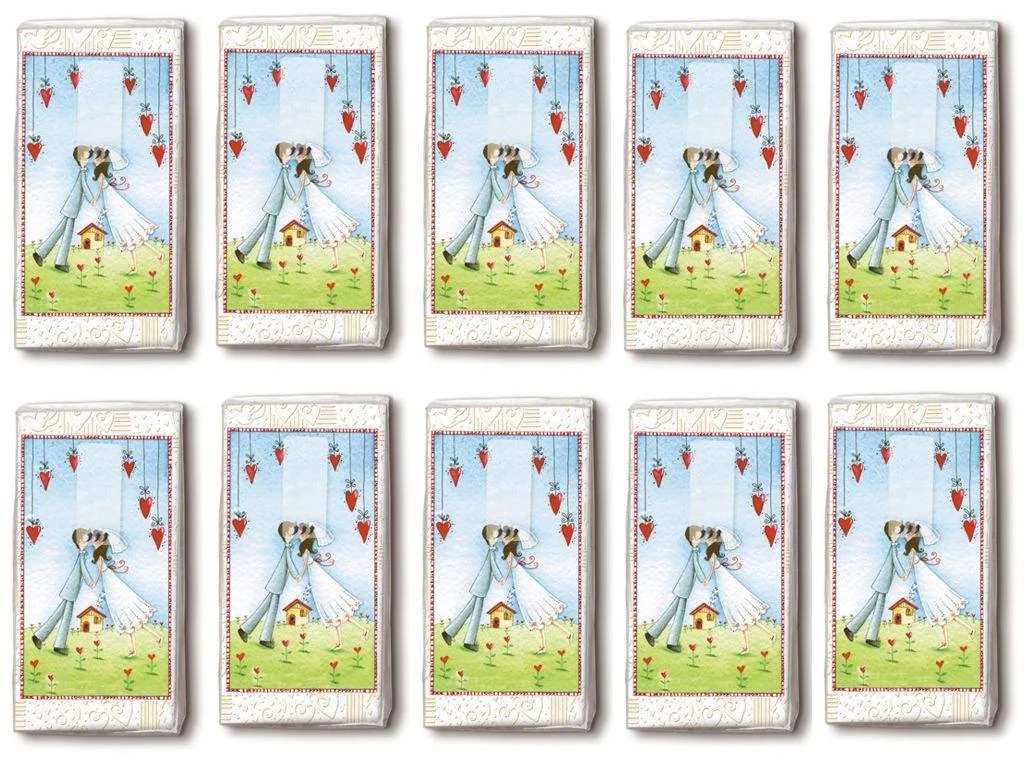 100 motif handkerchiefs "Lovers Forever" - Paper+Design Unbekannt