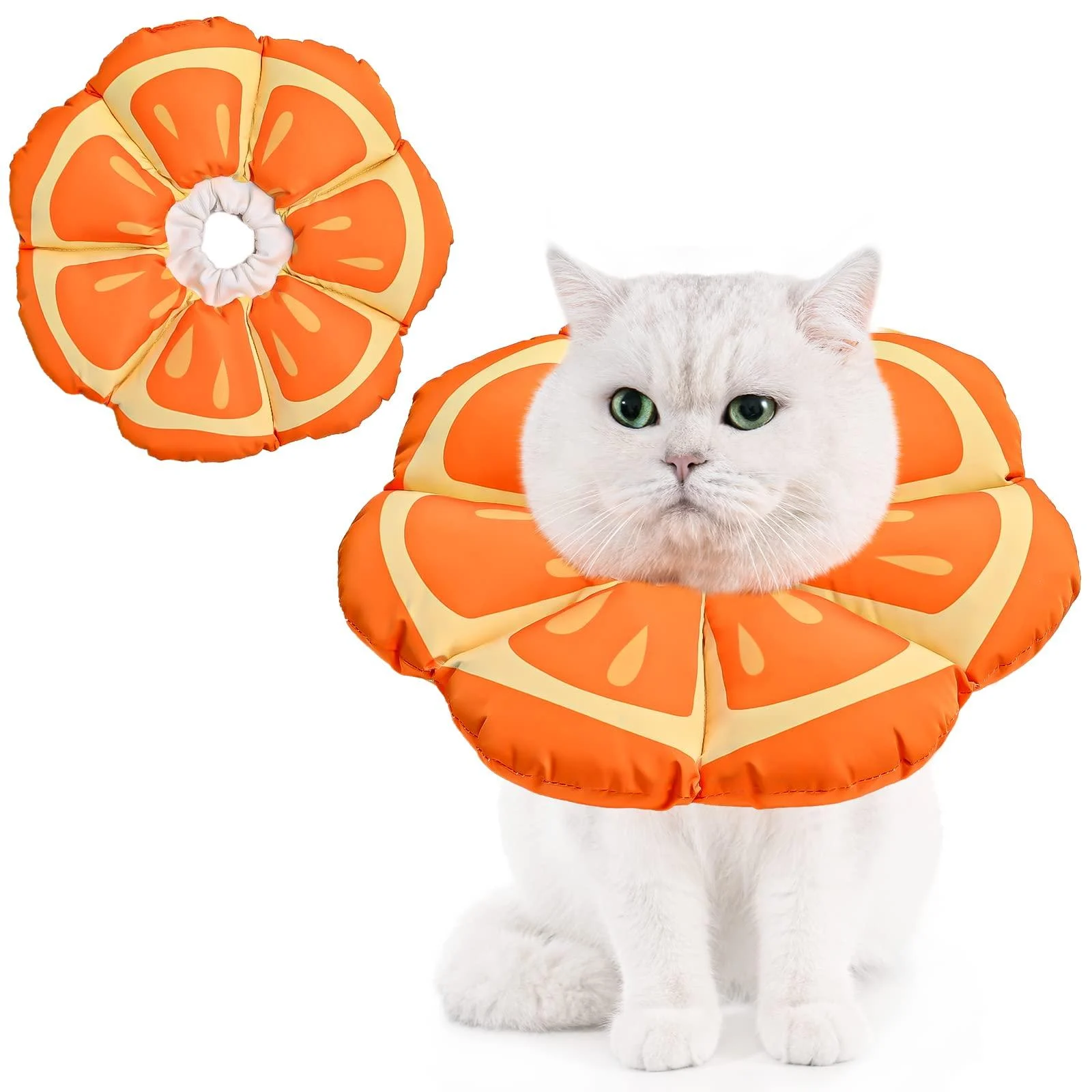 Avont Rewrise cat adjustable collar soft neck collar cat leak protection collar for small dog after operation protective collar -m | mandarin mandarin medium