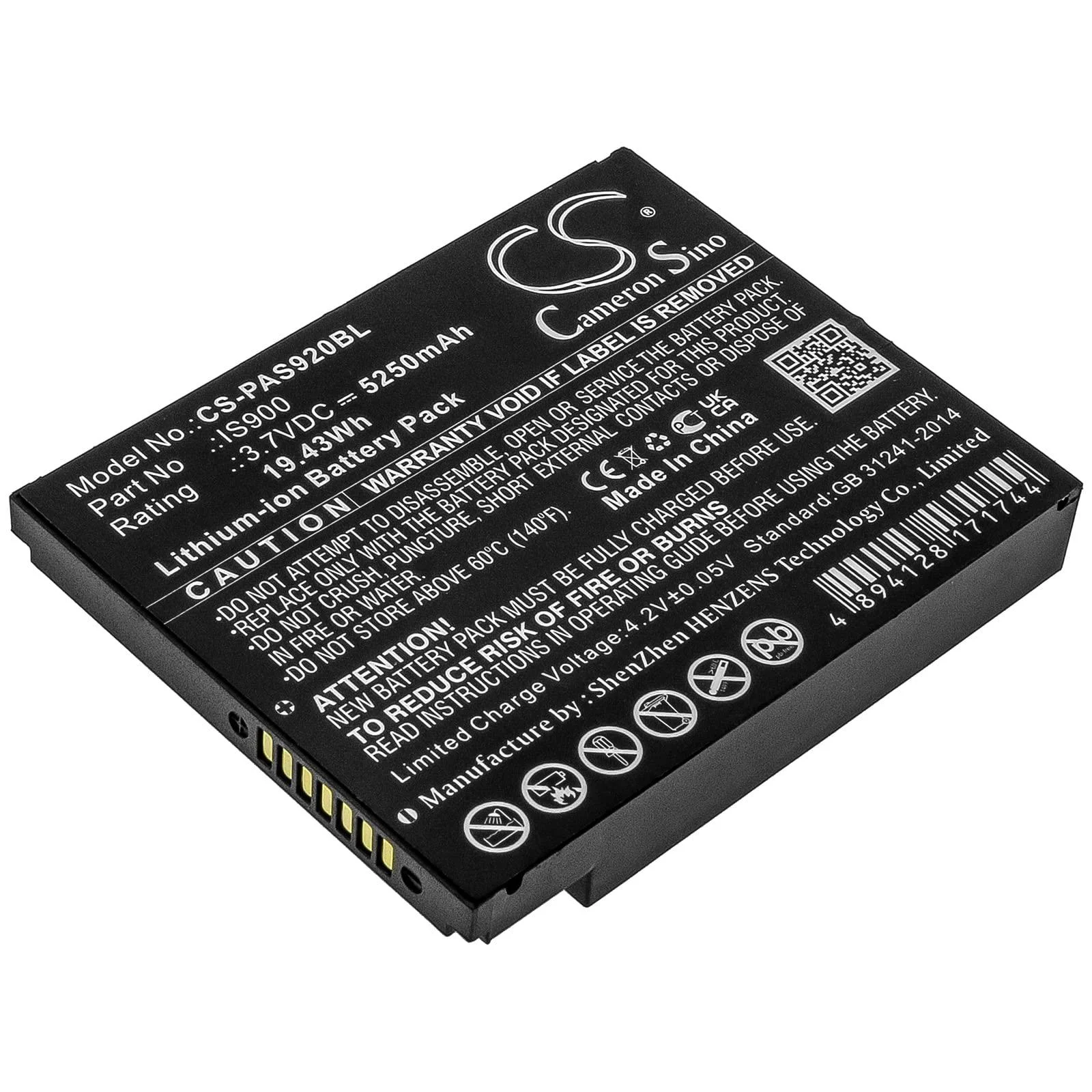 5250mAh Replacement Battery for Pax A920C A920 IS900 (3.7V) - Enyuly
