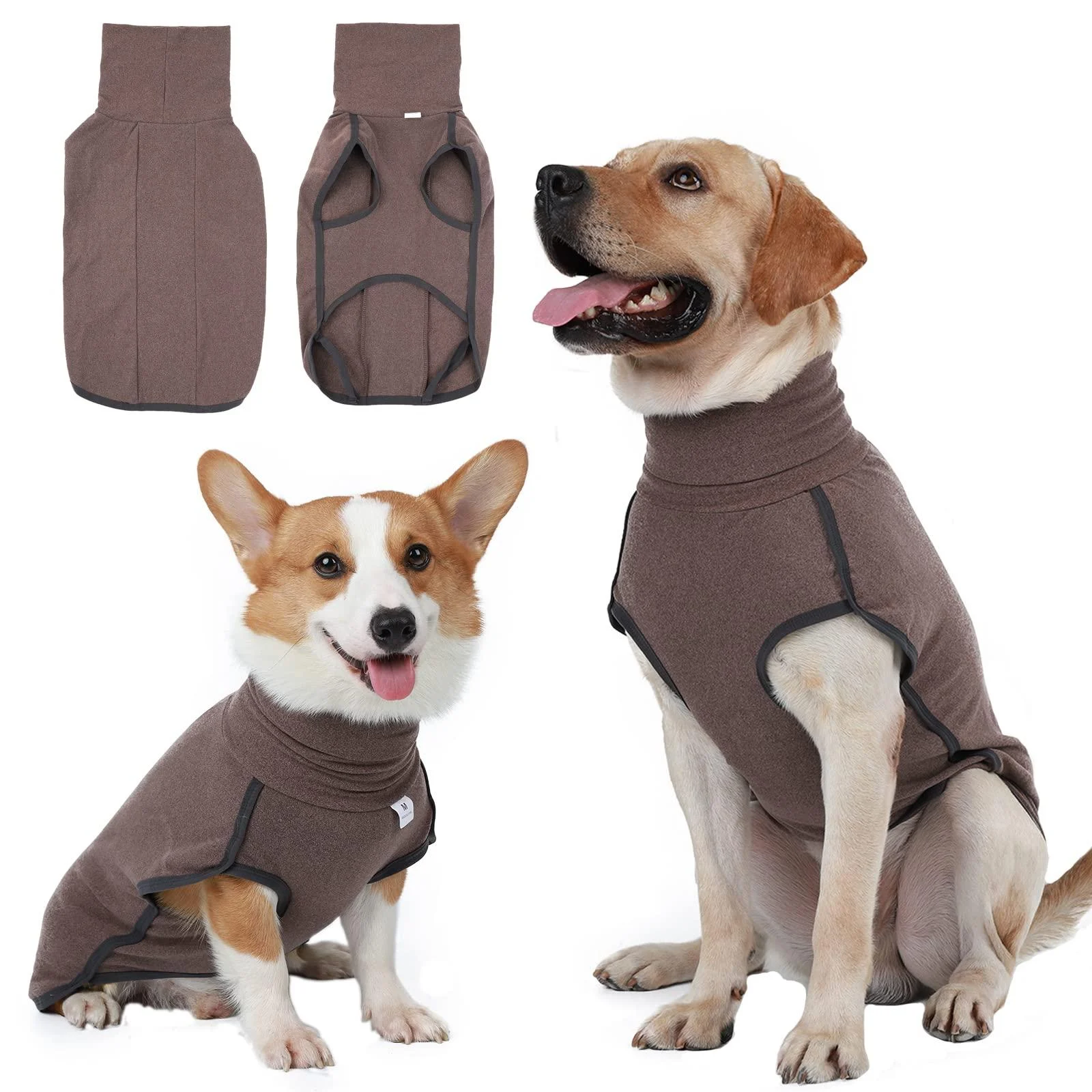 Hjyokuso dog sweater dog coat fleece sweater dog dog sweater for small medium -sized large dog warm and light dog sweater winter coat dog outdoor dog coat dog jacket -brown xs brown