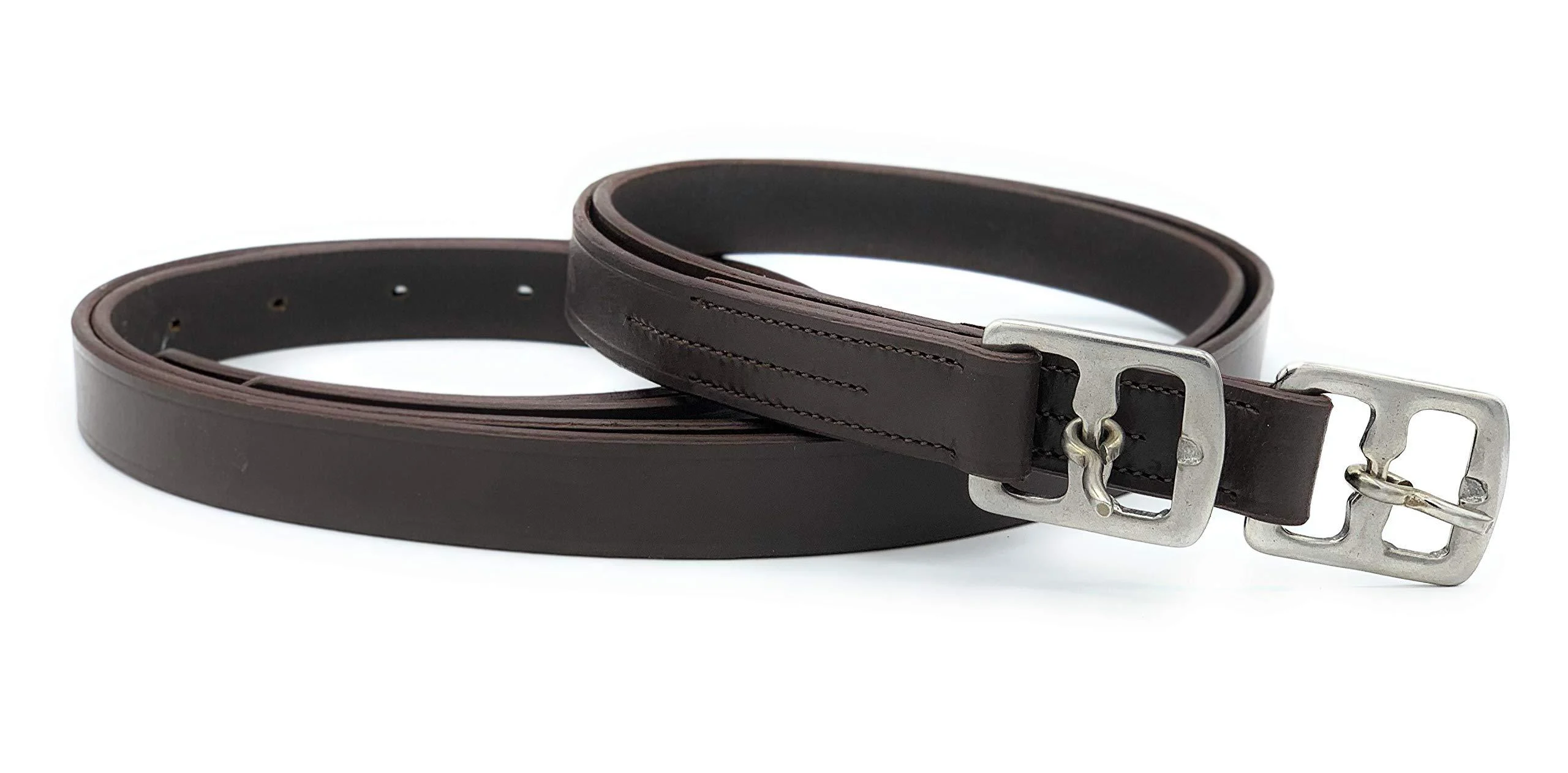 Astile Equestrian Leather Stirrup Leathers Adults Or Childs Black Brown Color Strong Leather With Soft Finish (54-Inch Brown) 54-Inch Brown