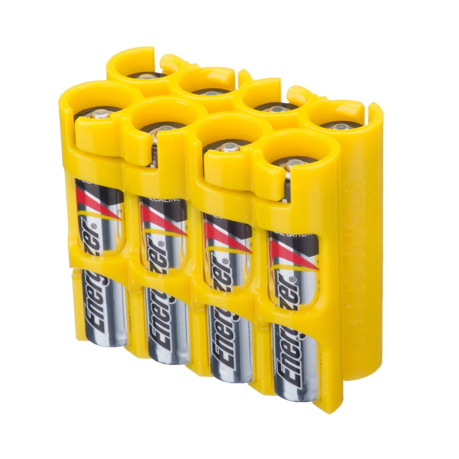 AAA8pkCY by Powerpax AAA Battery Caddy Yellow Holds 8 Batteries - Storacell