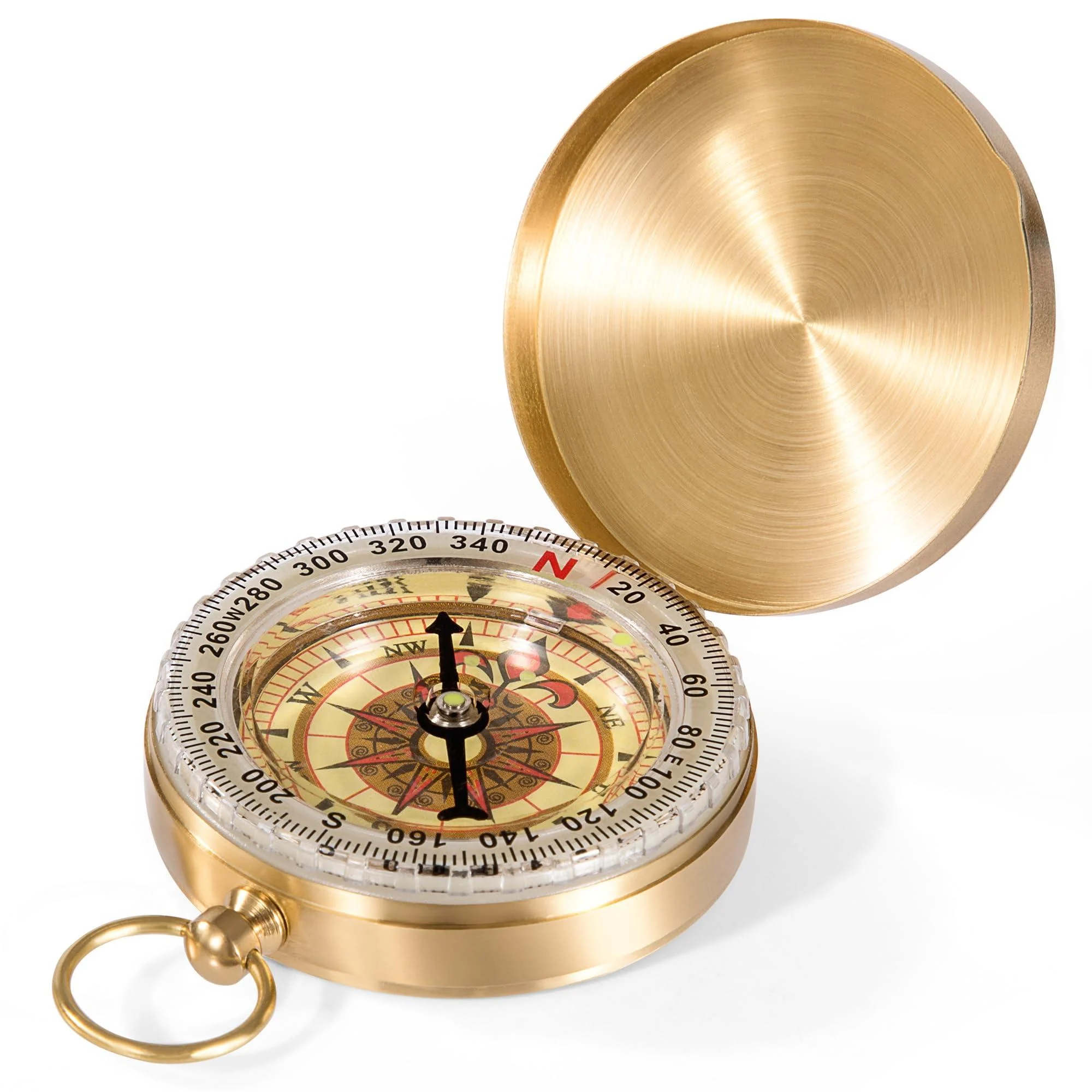 Compass Outdoor Navigation Portable Compass Pocket Compass for Hiking Camping Survival Climbing Outdoor Activities Gold - AYMQC