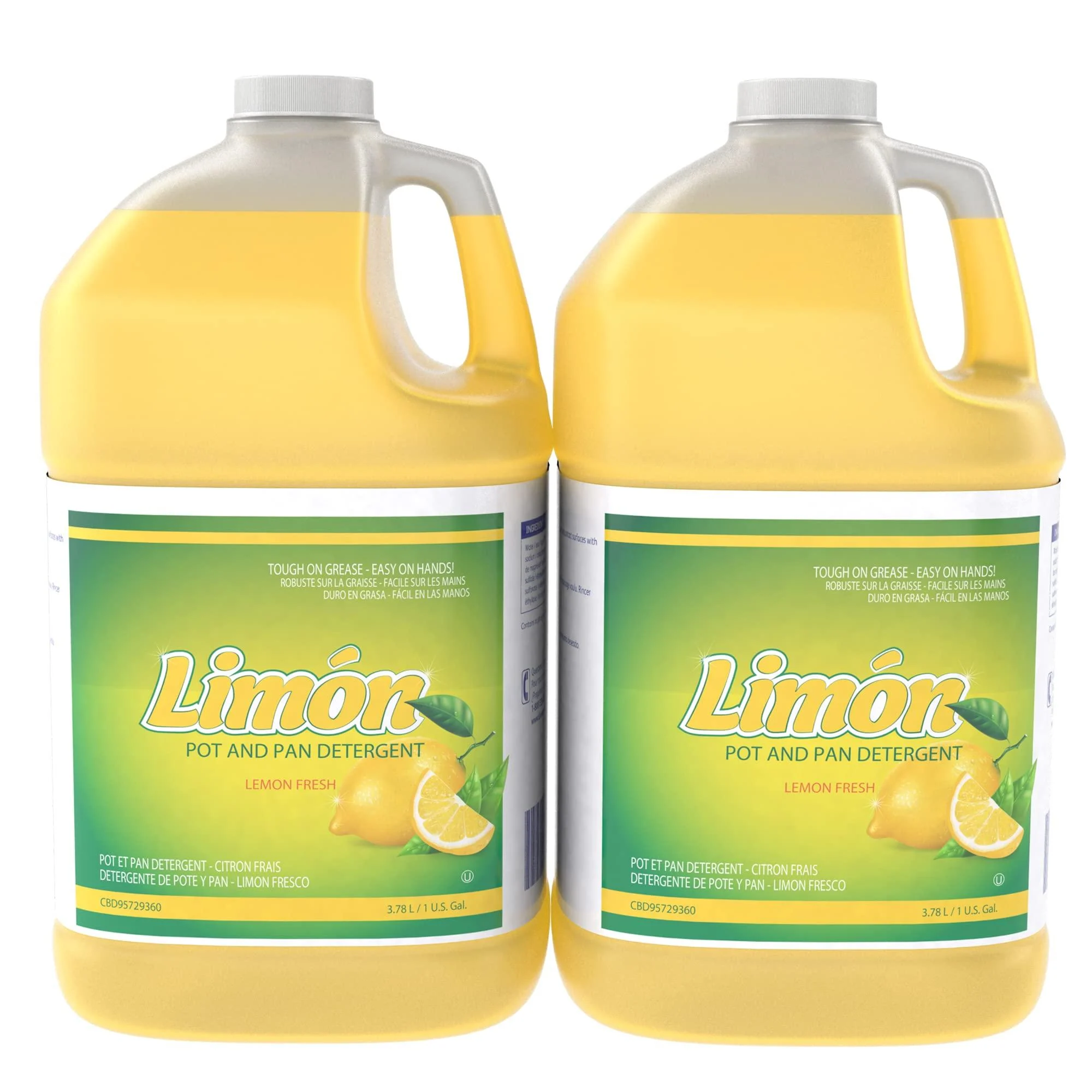 Diversey Limon Pot & Pan Detergent - Tough On Grease Easy On Hands - High-Sudsing Concentrate Lemon Fresh Scent 1-Gallon (Pack of 2) 128 Fl Oz (Pack of 2)