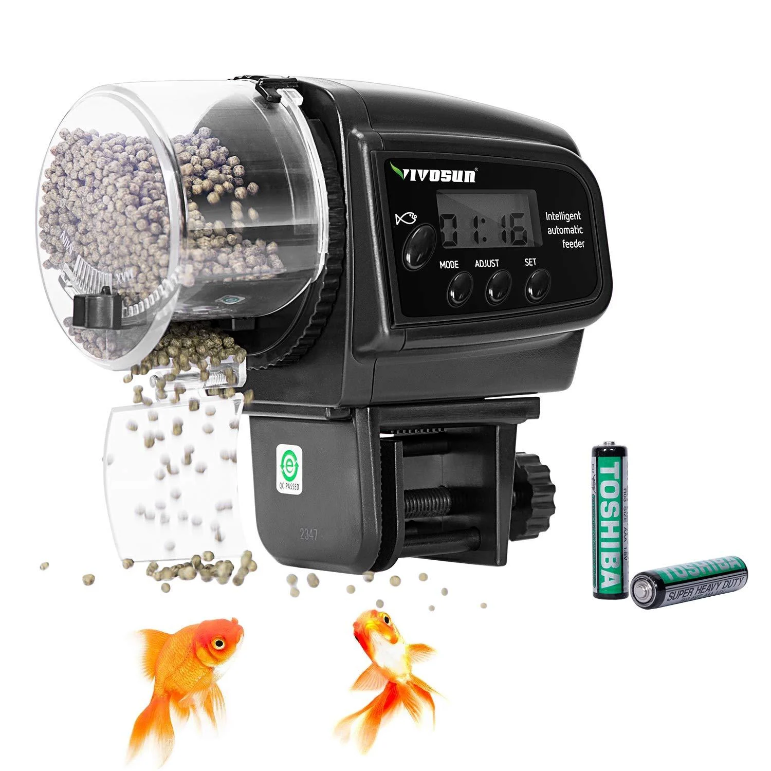 VIVOSUN Programmable Automatic Fish Feeder with Volume Timer Control