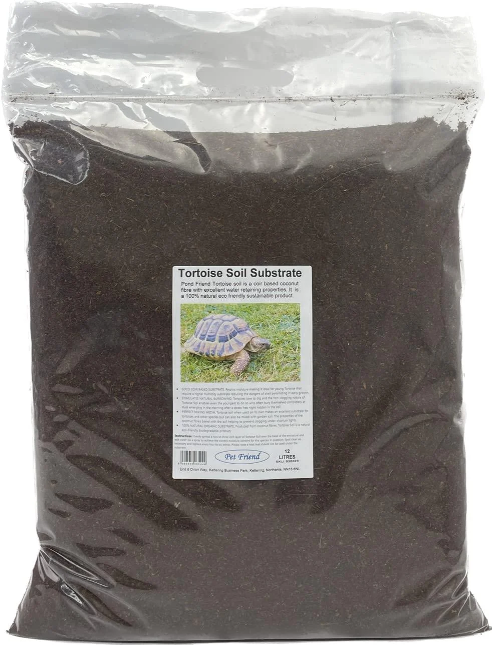 Pet Friend Tortoise Soil Bedding 100% Natural Terrain Substrate That Helps Retain Vivarium Moisture & Humidity (12 Litre)