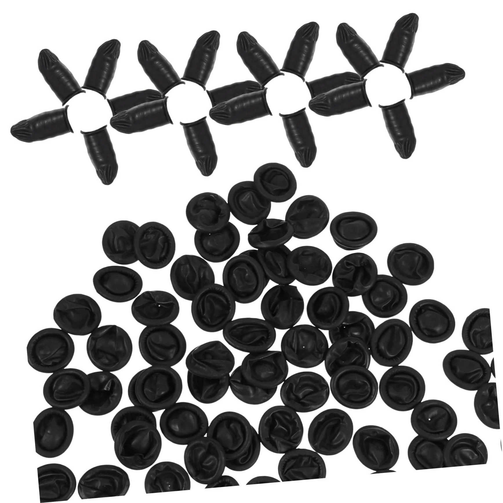 FRCOLOR 200pcs Rubber - Finger Stall Rubber Finger Cover Wear Finger Replaceable Finger Cot Multi-Function Finger Protector Portable Finger Cover Small Finger Cot Black Medium