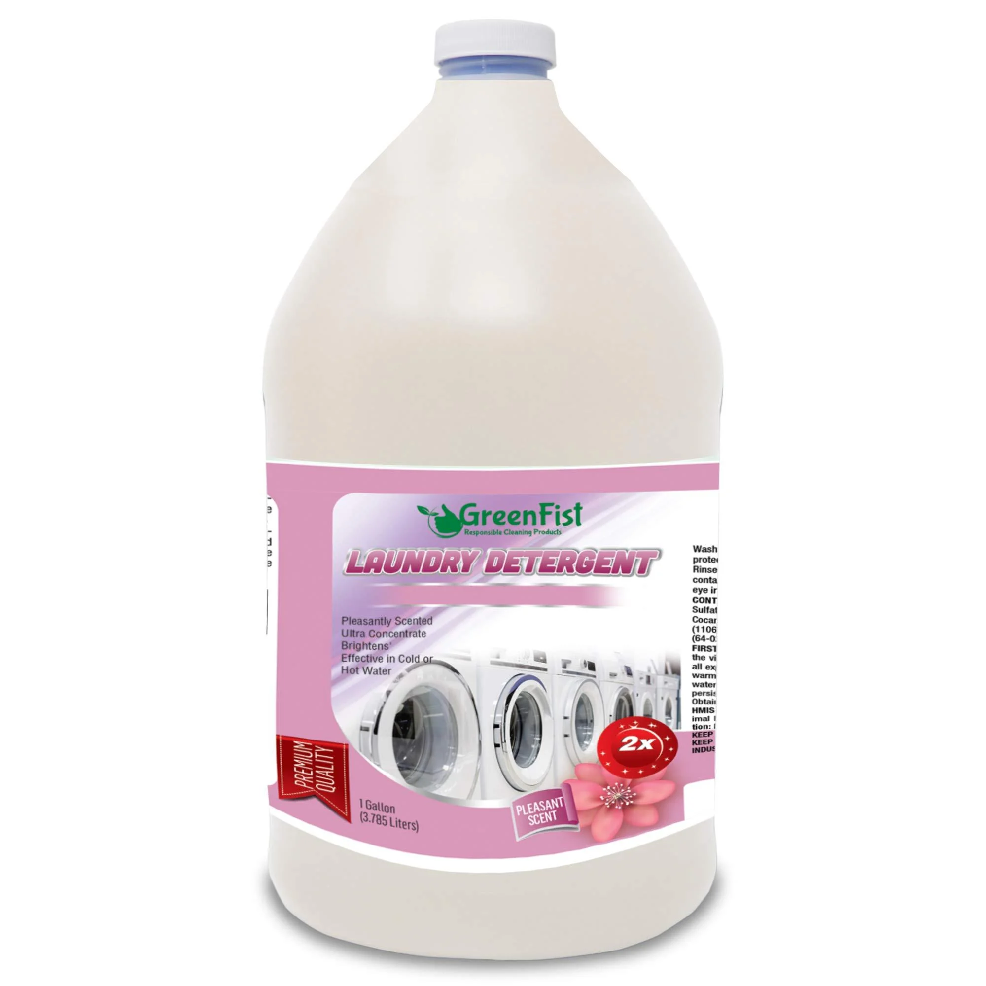 GreenFist Liquid Laundry Detergent Washing 80 Loads Fresh Pleasant Scent 128 Ounce (1 Gallon)