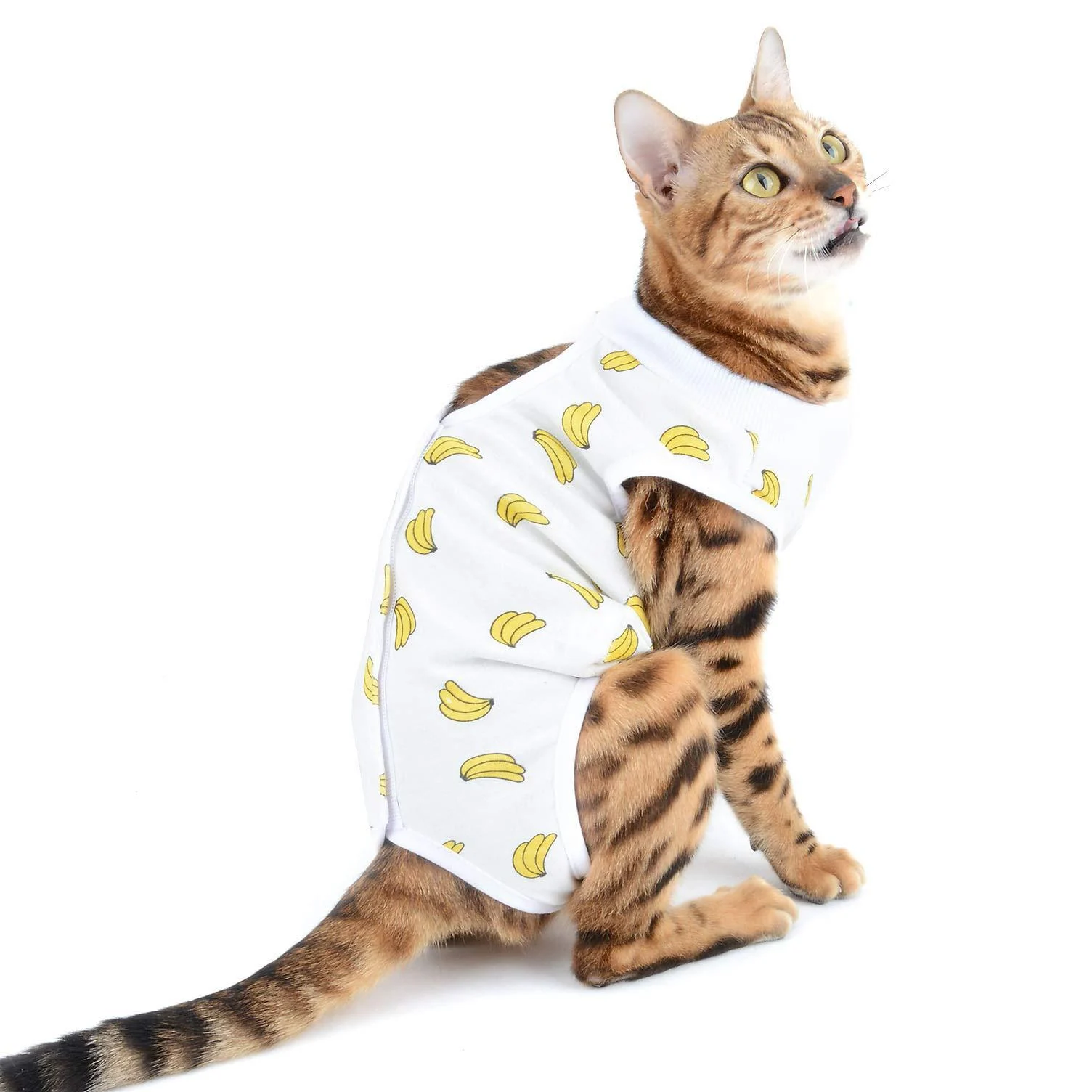 Selmai Medical Pet Shirt Cat Body For Dogs after op dog castration soft cotton e-collar Alternative for pets Pets Nursing Wound Protection Prevent Licking Skin Diseases Yellow S: Back: 20cm/7.87 " Bust: 29cm/11.42" Banane
