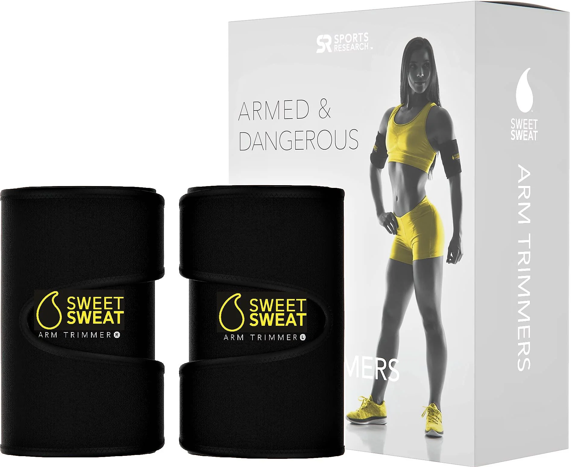 Sports Research Sweet Sweat Arm Trimmers Unisex-Regular Yellow 1 Pair
