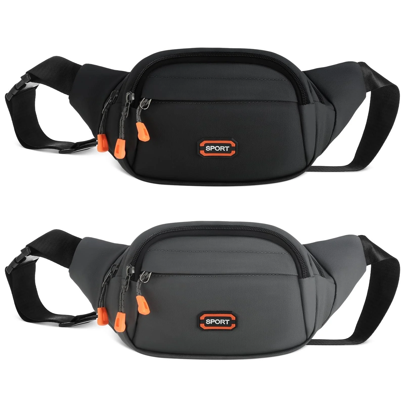 Jostift 2 pieces of fussable pocket for men and women belt pocket adjustable belt hip bag women outdoor sports waterproof hip pocket men's breast bag for travel sports