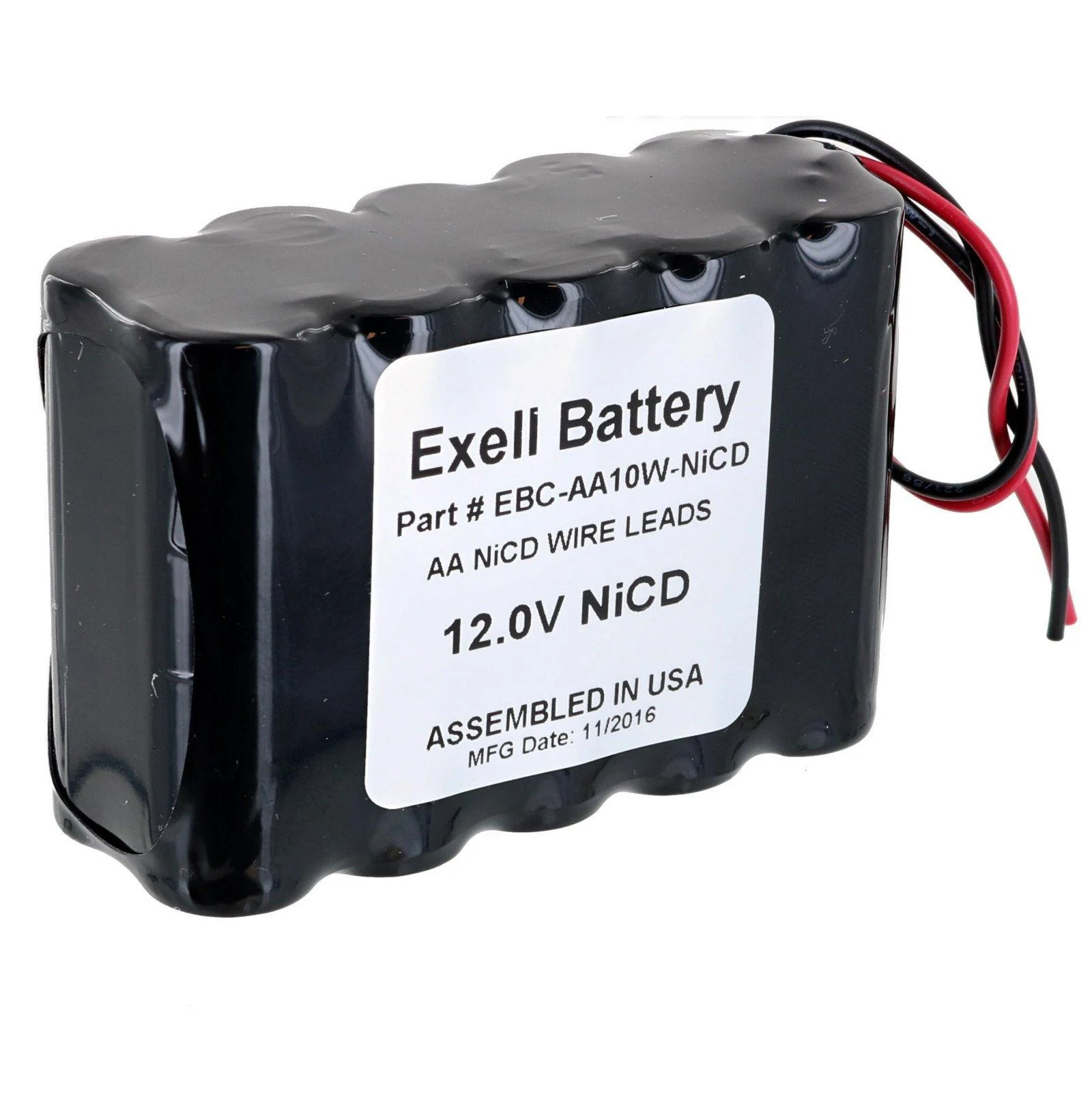 Exell Battery AA 12-volt NiCad Battery 1000mAh Pack of 10