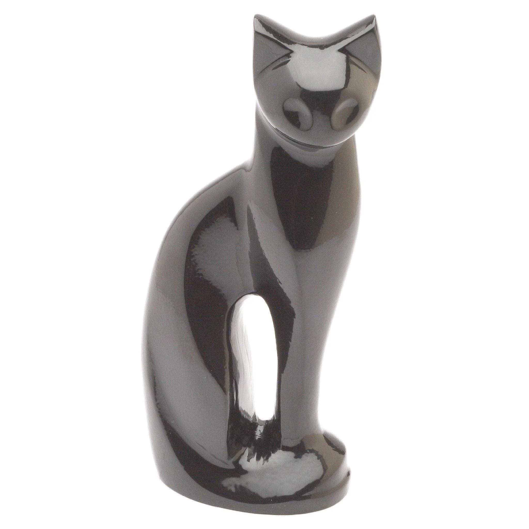 Urns UK Pet Cremation Memorial Urn Cat Black 9.5"