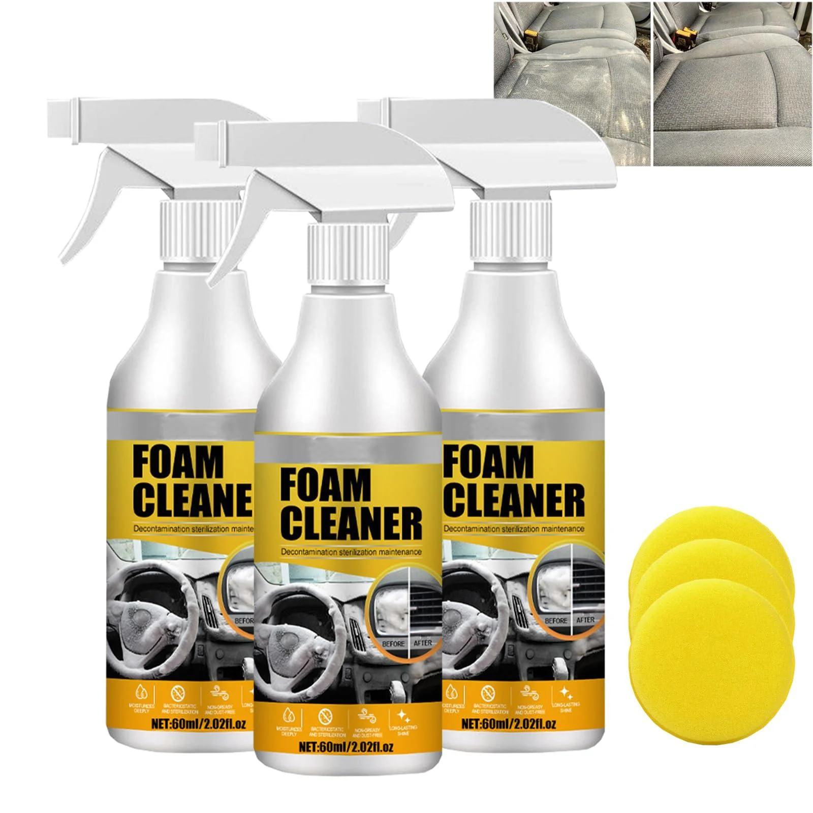 Dodorado Foam Cleaner Dodorado Multi-Purpose Foam Cleaner Magic Foam Cleaner Multi-Functional Cleaning Agent Multipurpose Foam Cleaner for Cars 3pcs